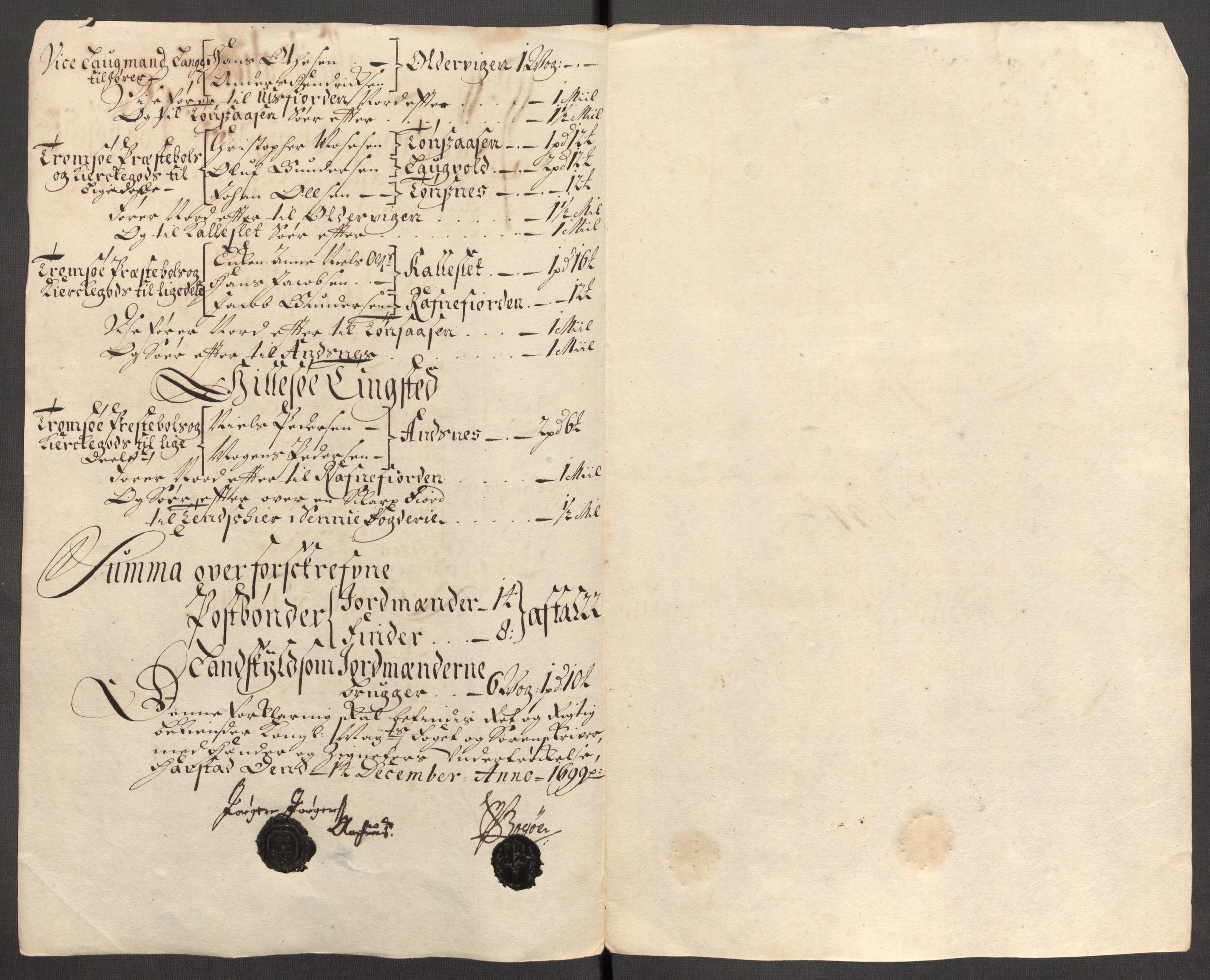 Rentekammeret inntil 1814, Reviderte regnskaper, Fogderegnskap, RA/EA-4092/R68/L4754: Fogderegnskap Senja og Troms, 1697-1699, p. 372