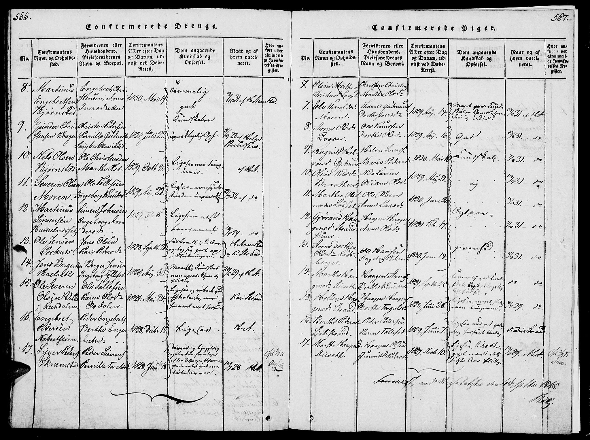 Åmot prestekontor, Hedmark, AV/SAH-PREST-056/H/Ha/Hab/L0001: Parish register (copy) no. 1, 1815-1847, p. 566-567