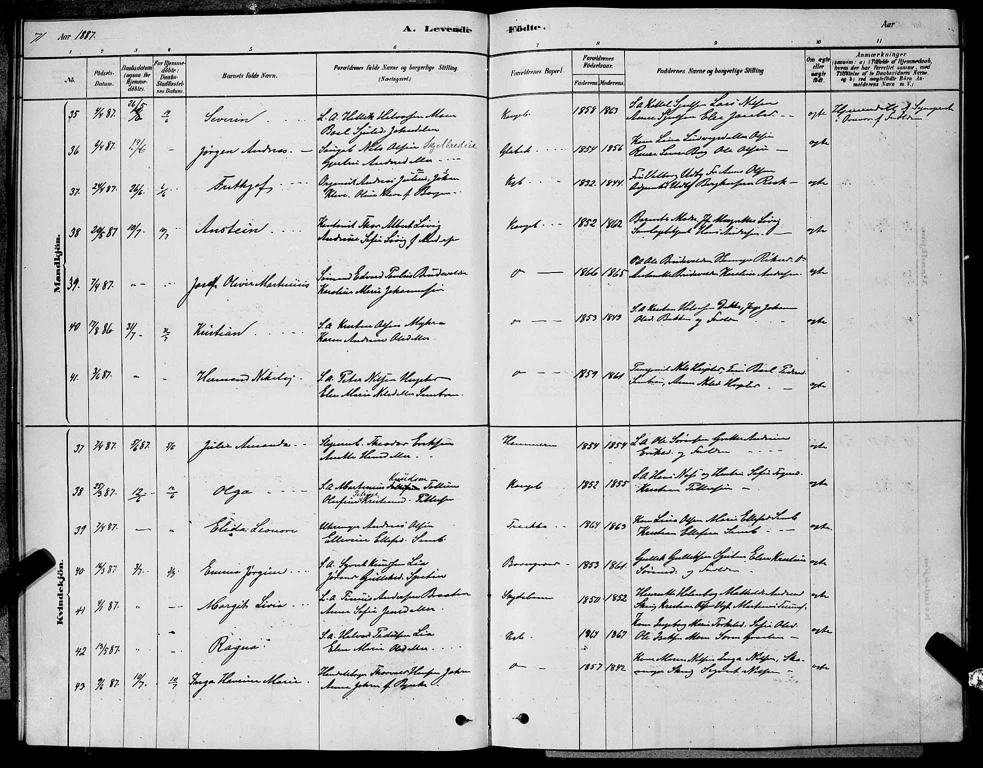 Kongsberg kirkebøker, AV/SAKO-A-22/G/Ga/L0005: Parish register (copy) no. 5, 1878-1889, p. 71