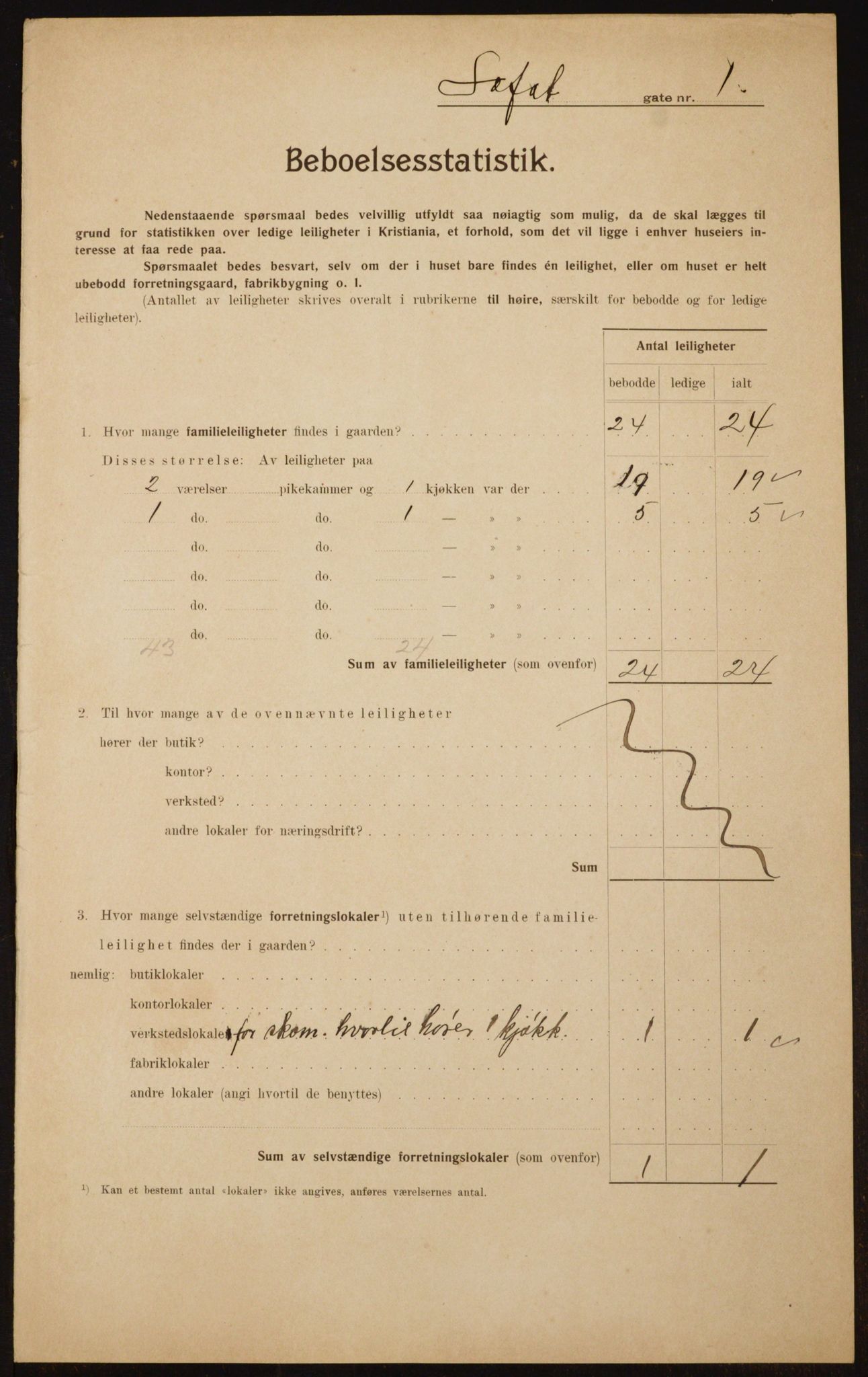 OBA, Municipal Census 1910 for Kristiania, 1910, p. 56385