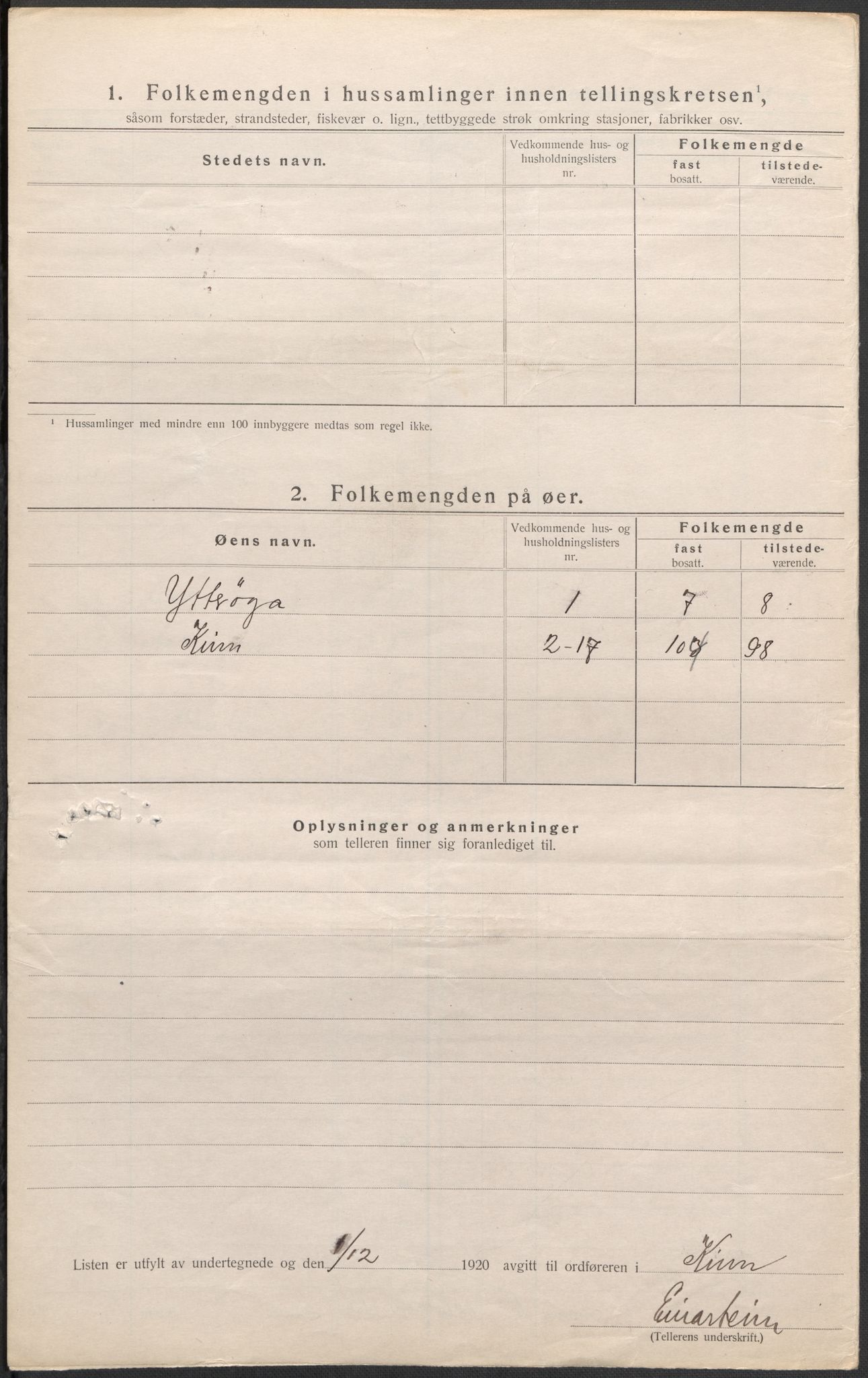 SAB, 1920 census for Kinn, 1920, p. 49