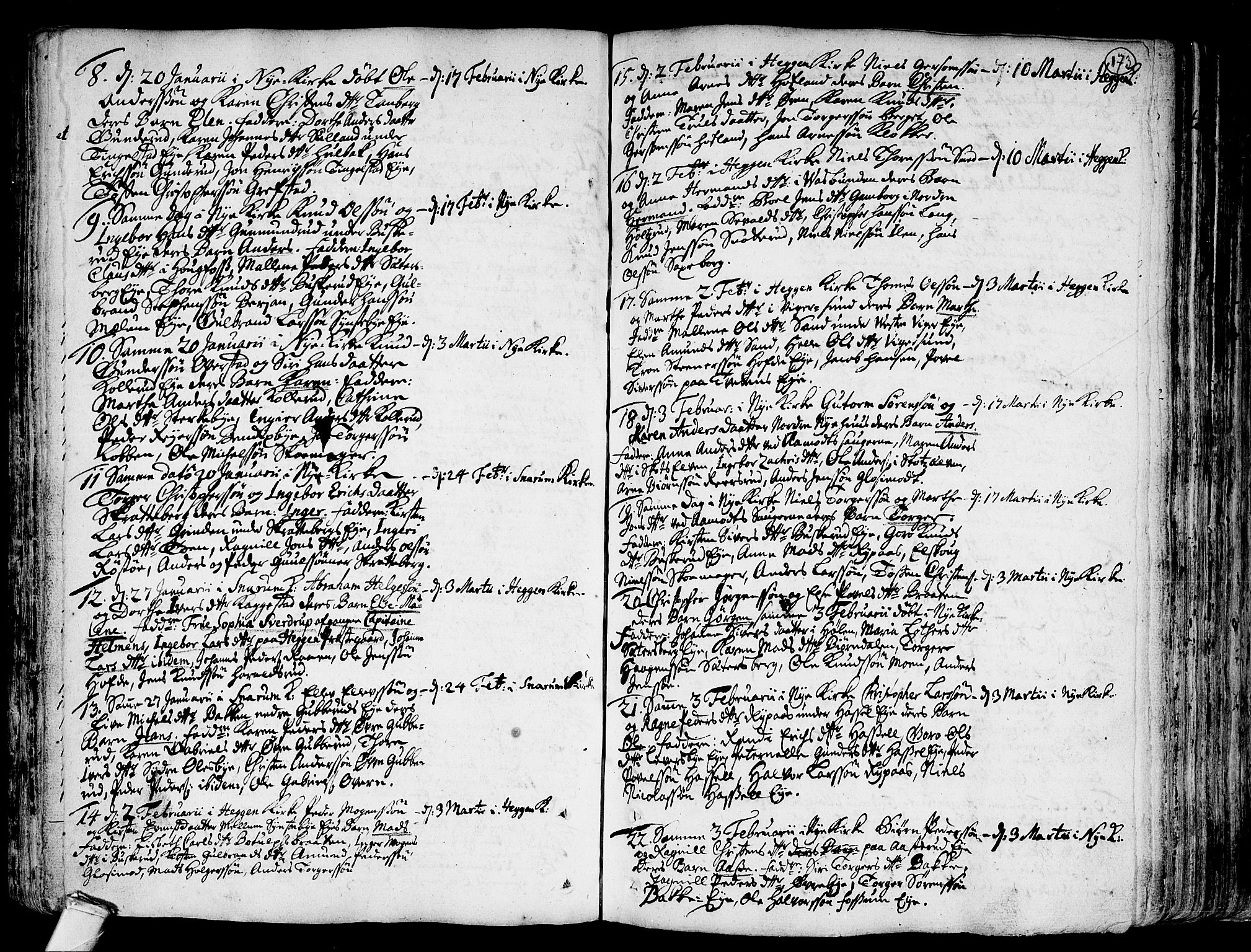 Modum kirkebøker, AV/SAKO-A-234/F/Fa/L0001: Parish register (official) no. 1, 1712-1740, p. 173