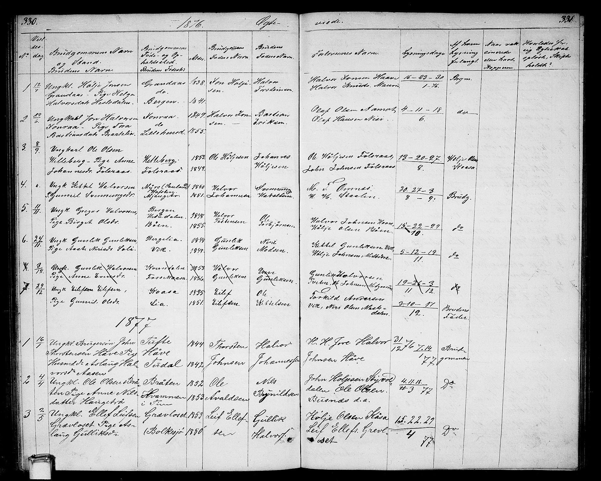 Gransherad kirkebøker, SAKO/A-267/G/Ga/L0002: Parish register (copy) no. I 2, 1854-1886, p. 330-331