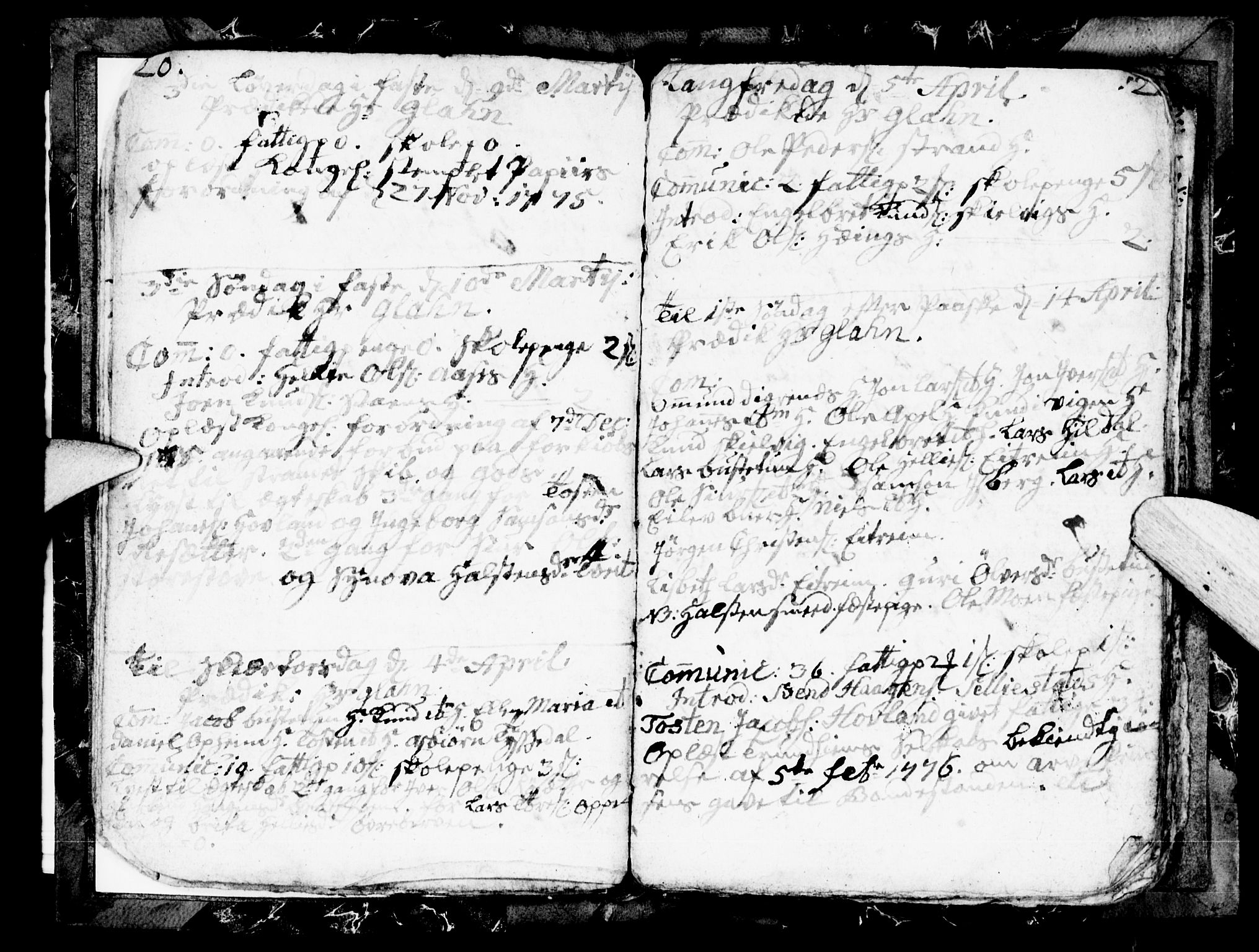 Odda Sokneprestembete, AV/SAB-A-77201/H/Hab: Parish register (copy) no. A 1, 1775-1778, p. 20-21