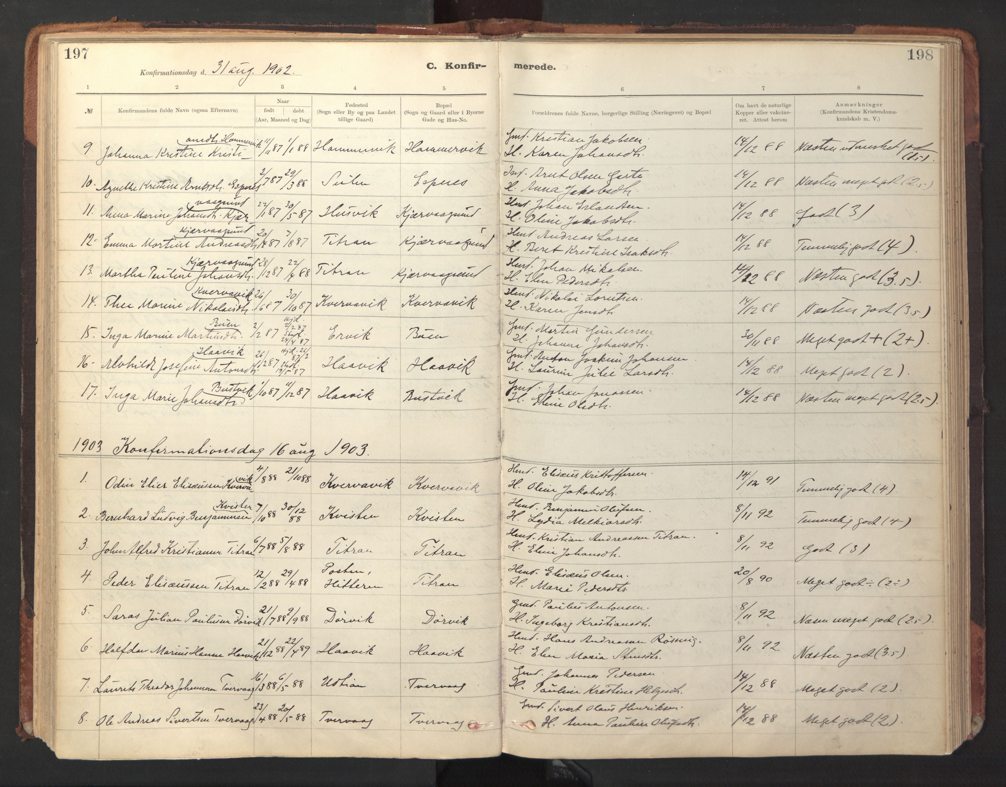 Ministerialprotokoller, klokkerbøker og fødselsregistre - Sør-Trøndelag, SAT/A-1456/641/L0596: Parish register (official) no. 641A02, 1898-1915, p. 197-198