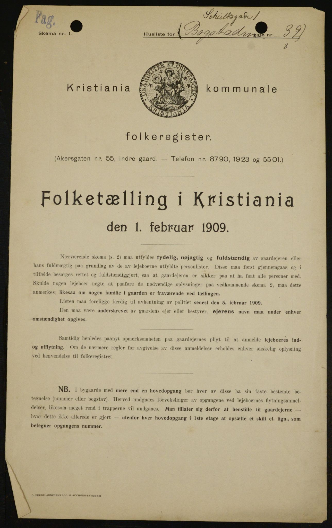 OBA, Municipal Census 1909 for Kristiania, 1909, p. 82268