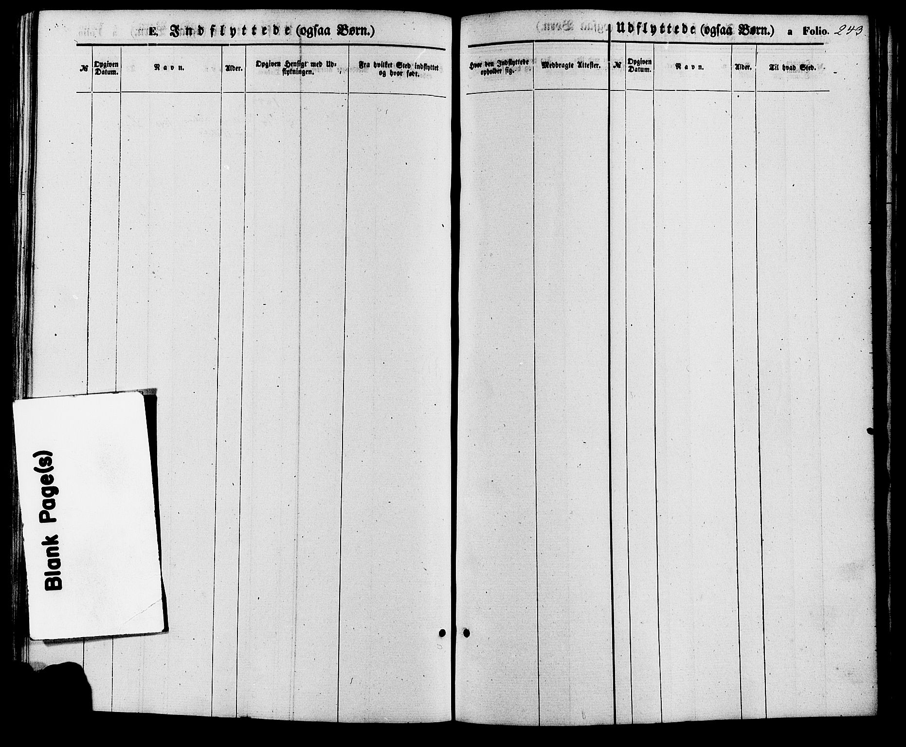 Holum sokneprestkontor, SAK/1111-0022/F/Fa/Fac/L0003: Parish register (official) no. A 3, 1860-1883, p. 243