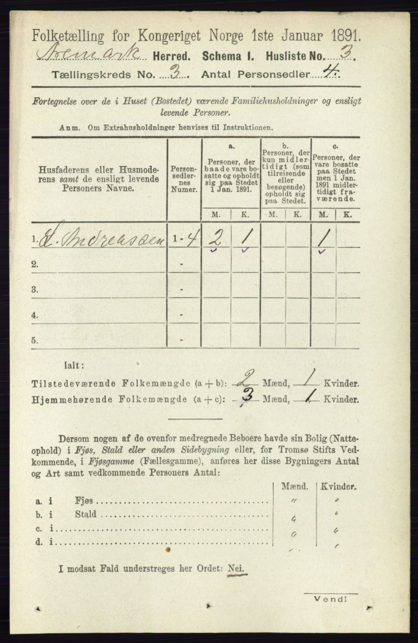 RA, 1891 census for 0118 Aremark, 1891, p. 1342