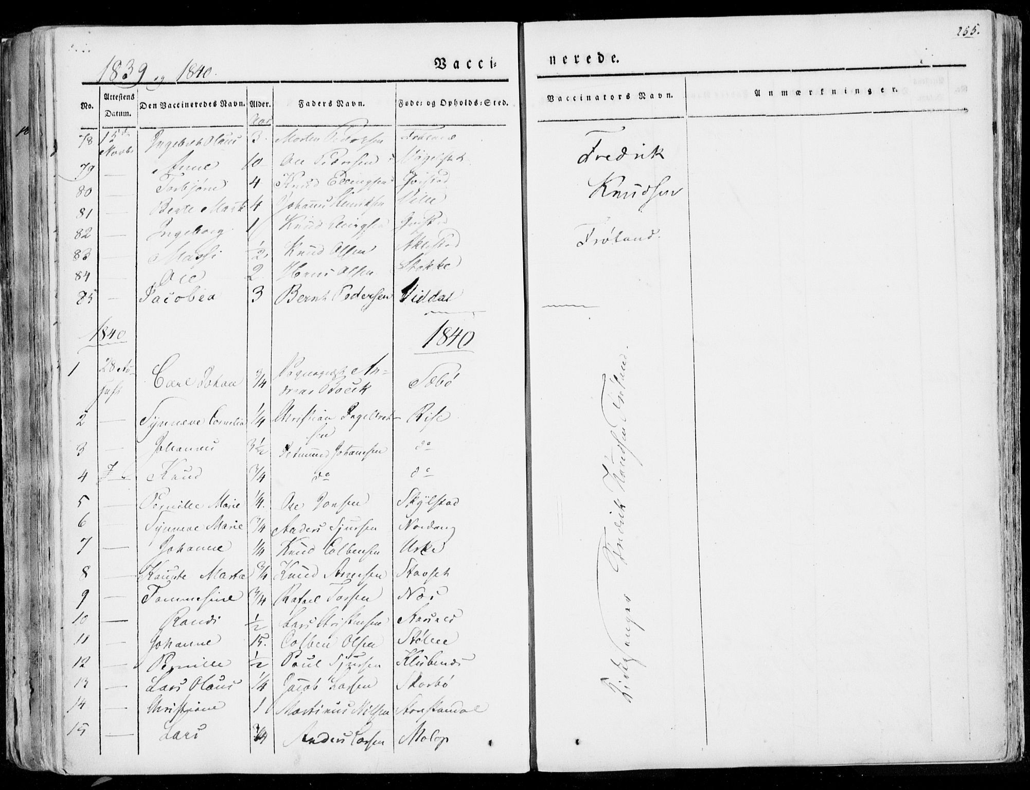 Ministerialprotokoller, klokkerbøker og fødselsregistre - Møre og Romsdal, AV/SAT-A-1454/515/L0208: Parish register (official) no. 515A04, 1830-1846, p. 255