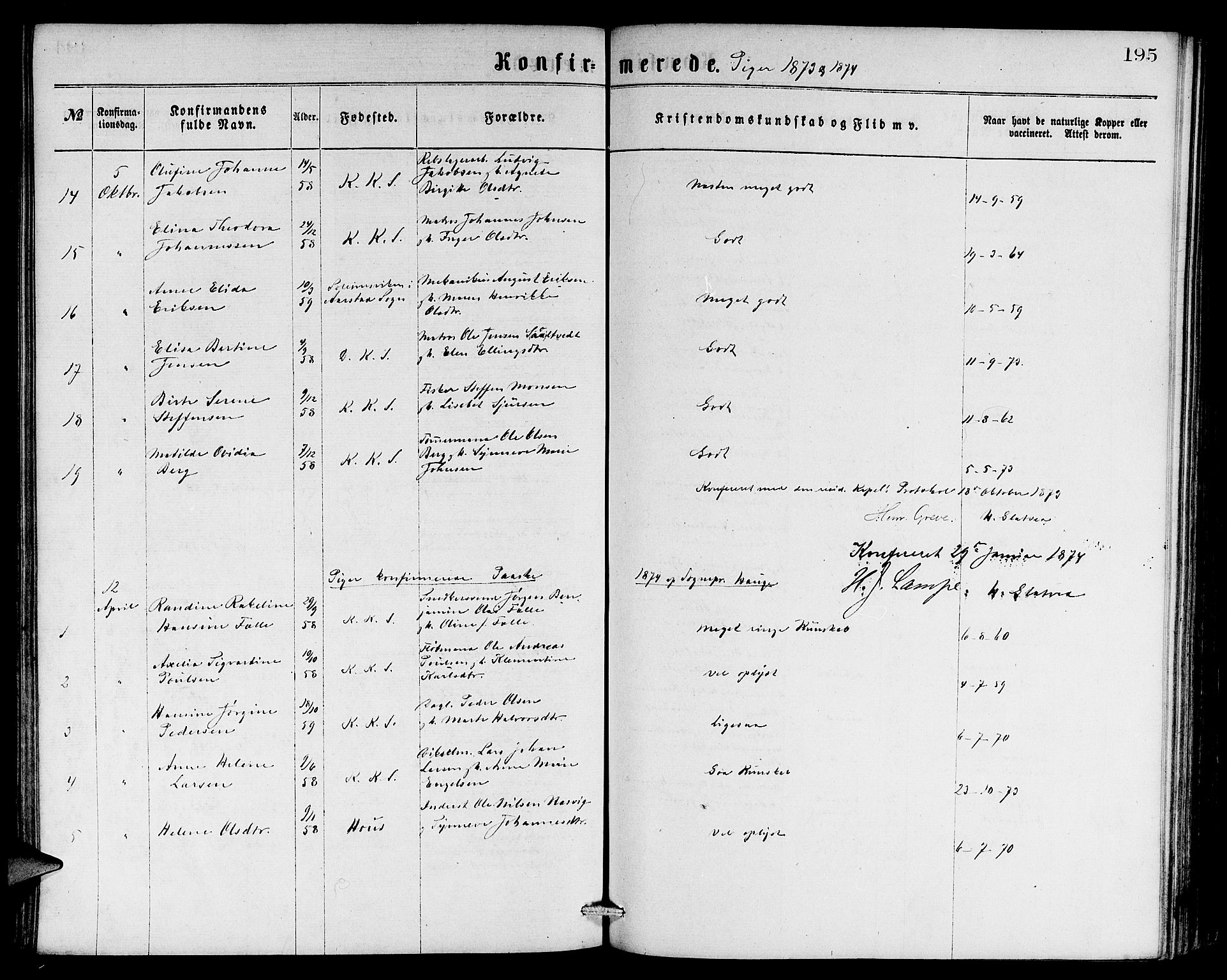 Sandviken Sokneprestembete, AV/SAB-A-77601/H/Hb: Parish register (copy) no. A 1, 1867-1879, p. 195