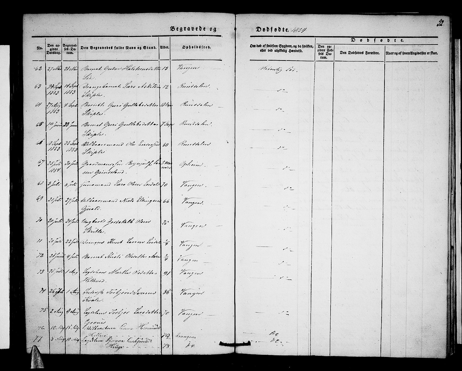 Voss sokneprestembete, AV/SAB-A-79001/H/Haa: Parish register (official) no. A 15, 1845-1855, p. 52