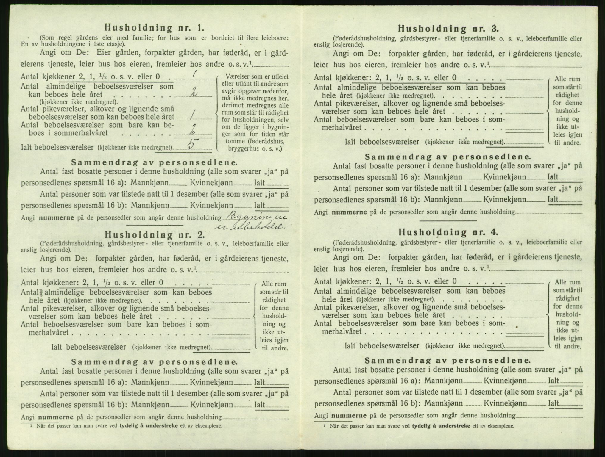 SAT, 1920 census for Øksendal, 1920, p. 124