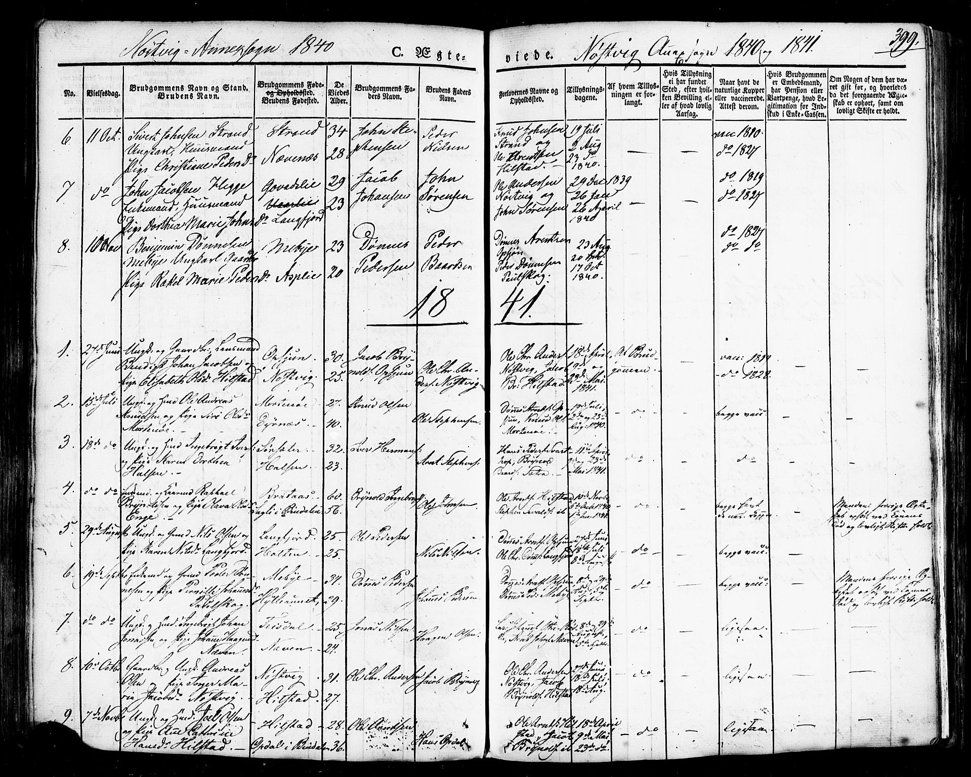 Ministerialprotokoller, klokkerbøker og fødselsregistre - Nordland, AV/SAT-A-1459/814/L0224: Parish register (official) no. 814A05, 1834-1874, p. 399