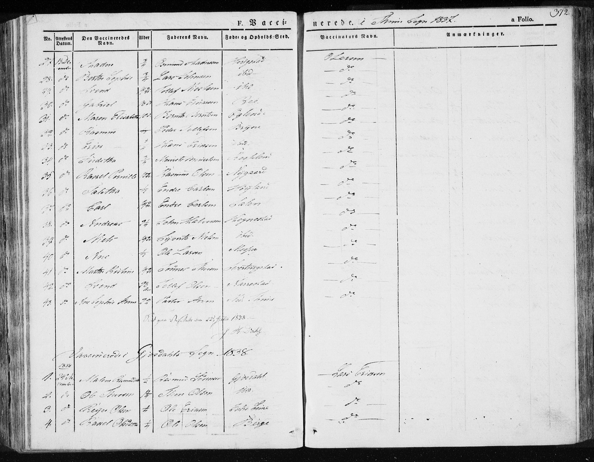 Lye sokneprestkontor, AV/SAST-A-101794/001/30BA/L0004: Parish register (official) no. A 4, 1826-1841, p. 372