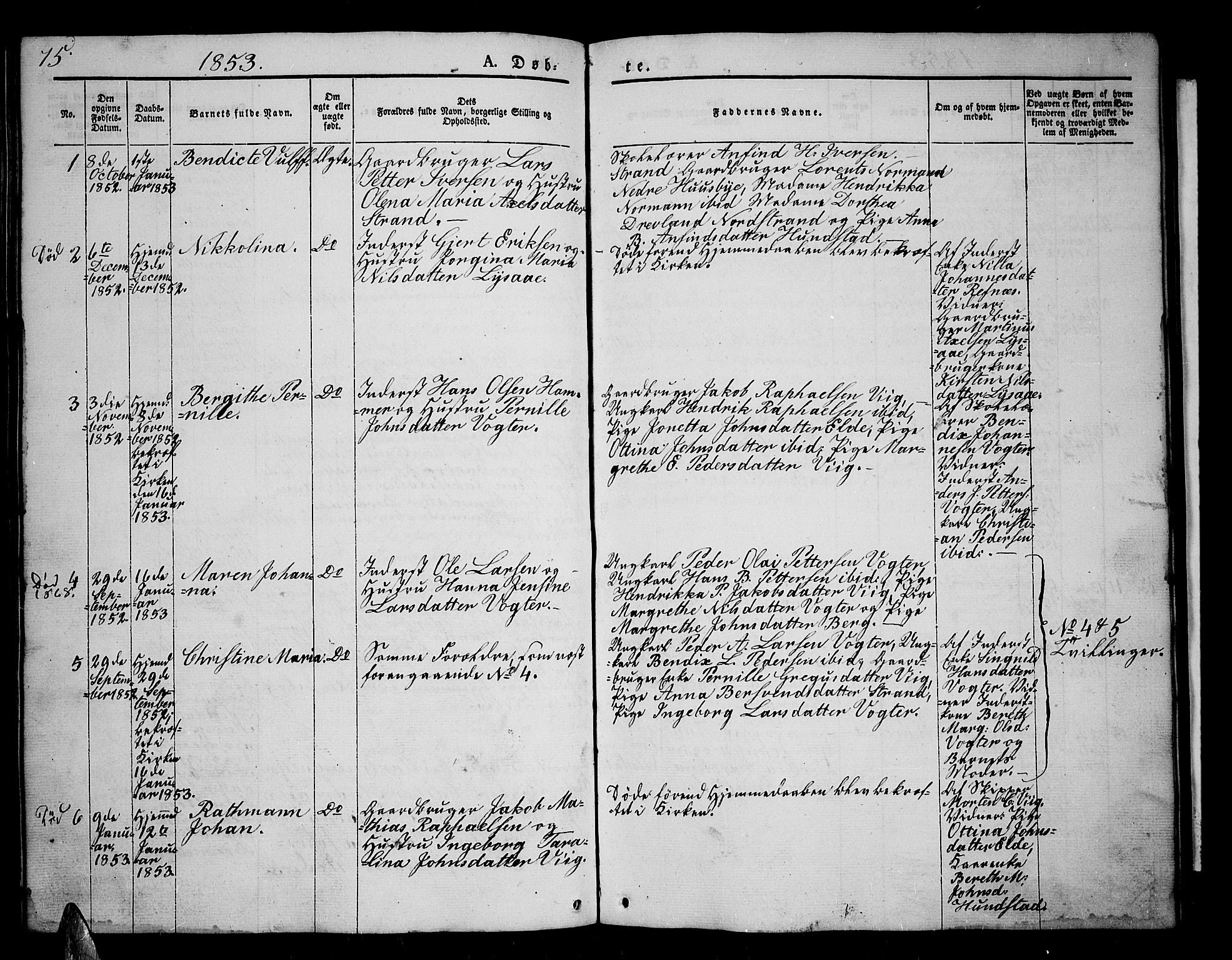 Kvæfjord sokneprestkontor, AV/SATØ-S-1323/G/Ga/Gab/L0002klokker: Parish register (copy) no. 2, 1841-1855, p. 75