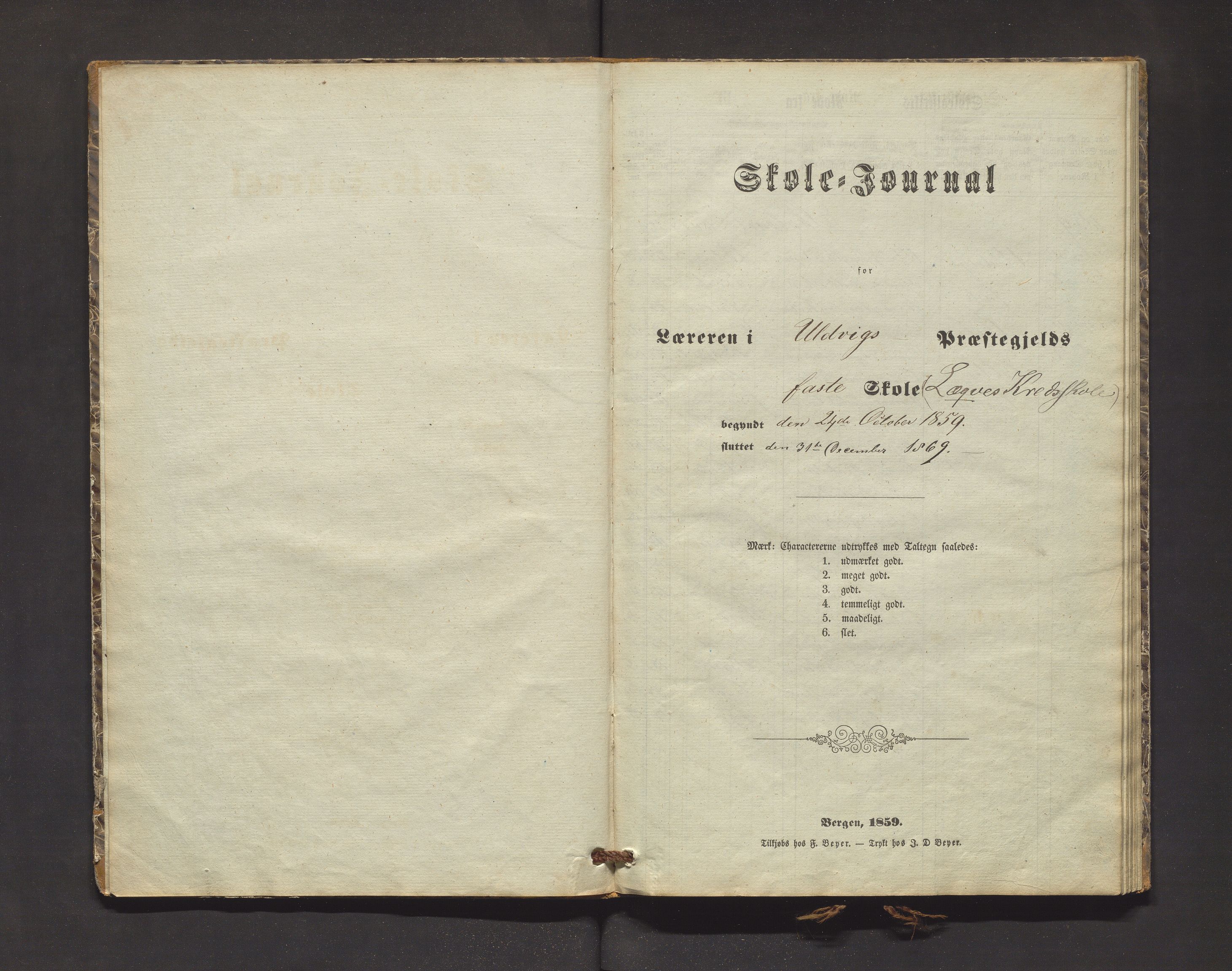 Ulvik herad. Barneskulane, IKAH/1233-231/F/Fa/L0007: Skuleprotokoll for Lekve faste skule, 1859-1869