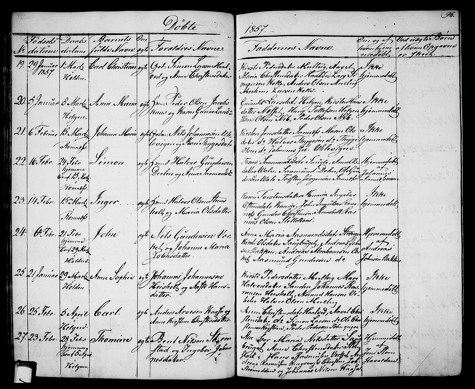 Holla kirkebøker, AV/SAKO-A-272/G/Ga/L0003: Parish register (copy) no. I 3, 1849-1866, p. 96