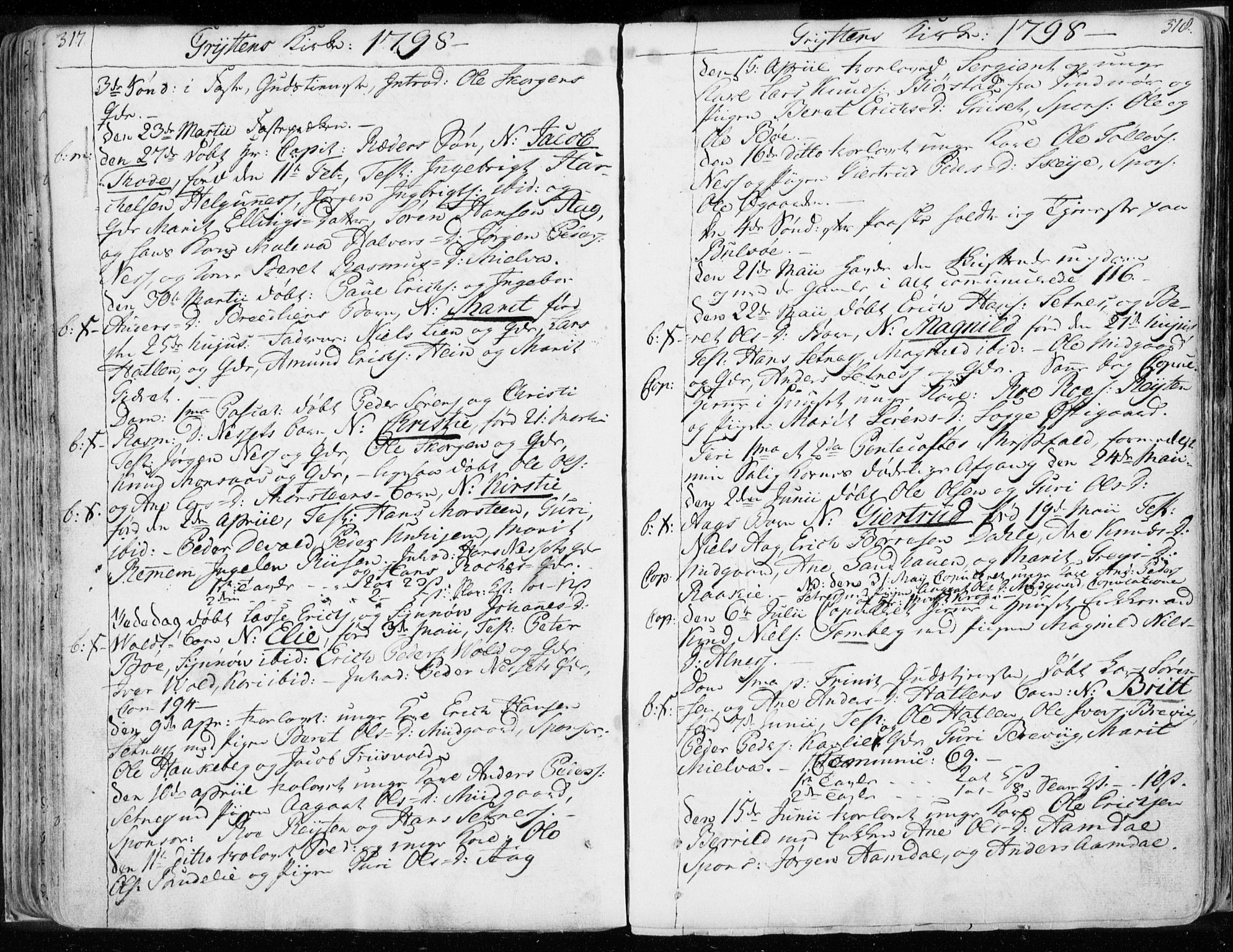 Ministerialprotokoller, klokkerbøker og fødselsregistre - Møre og Romsdal, AV/SAT-A-1454/544/L0569: Parish register (official) no. 544A02, 1764-1806, p. 317-318