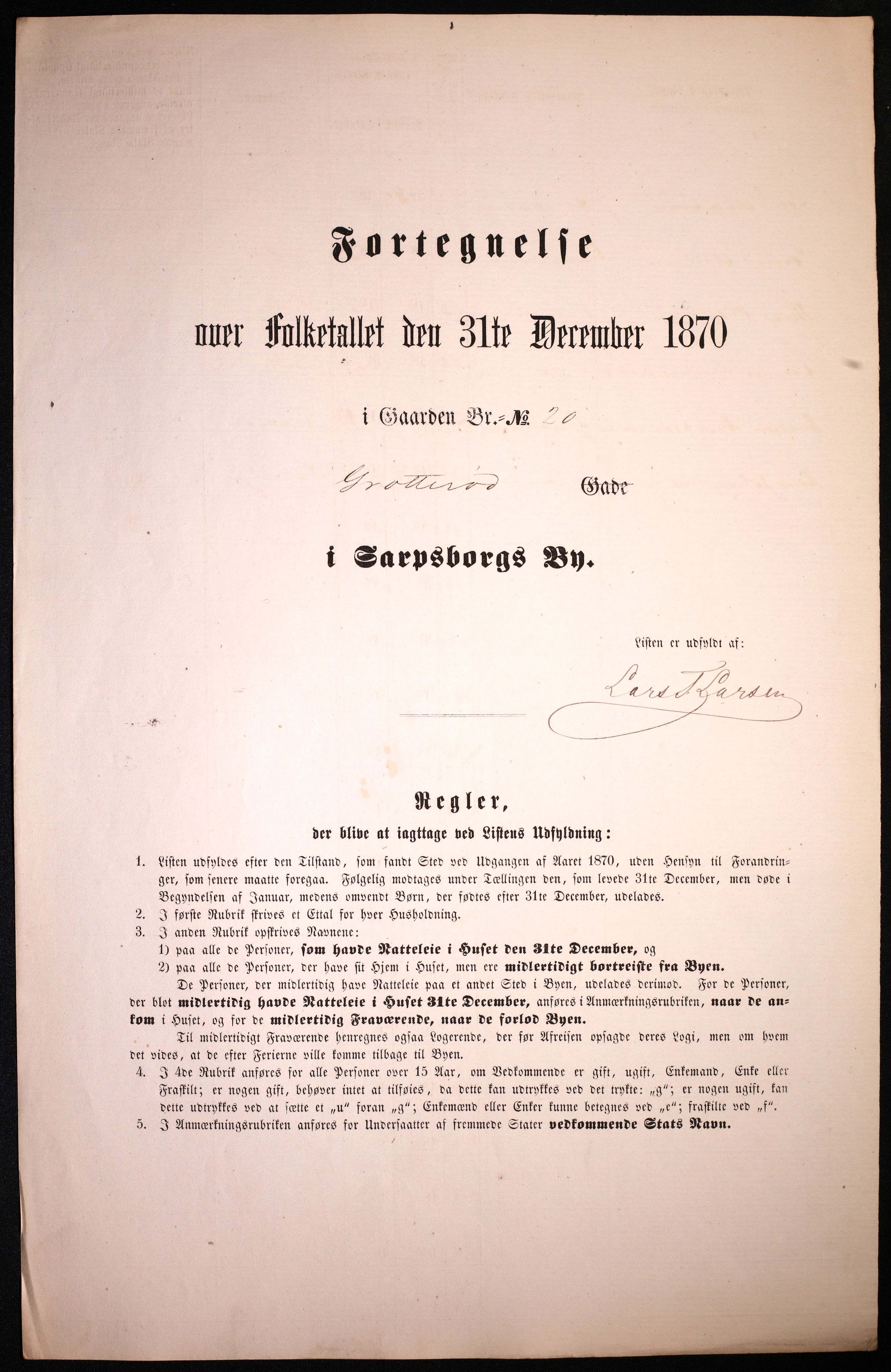 RA, 1870 census for 0102 Sarpsborg, 1870, p. 321