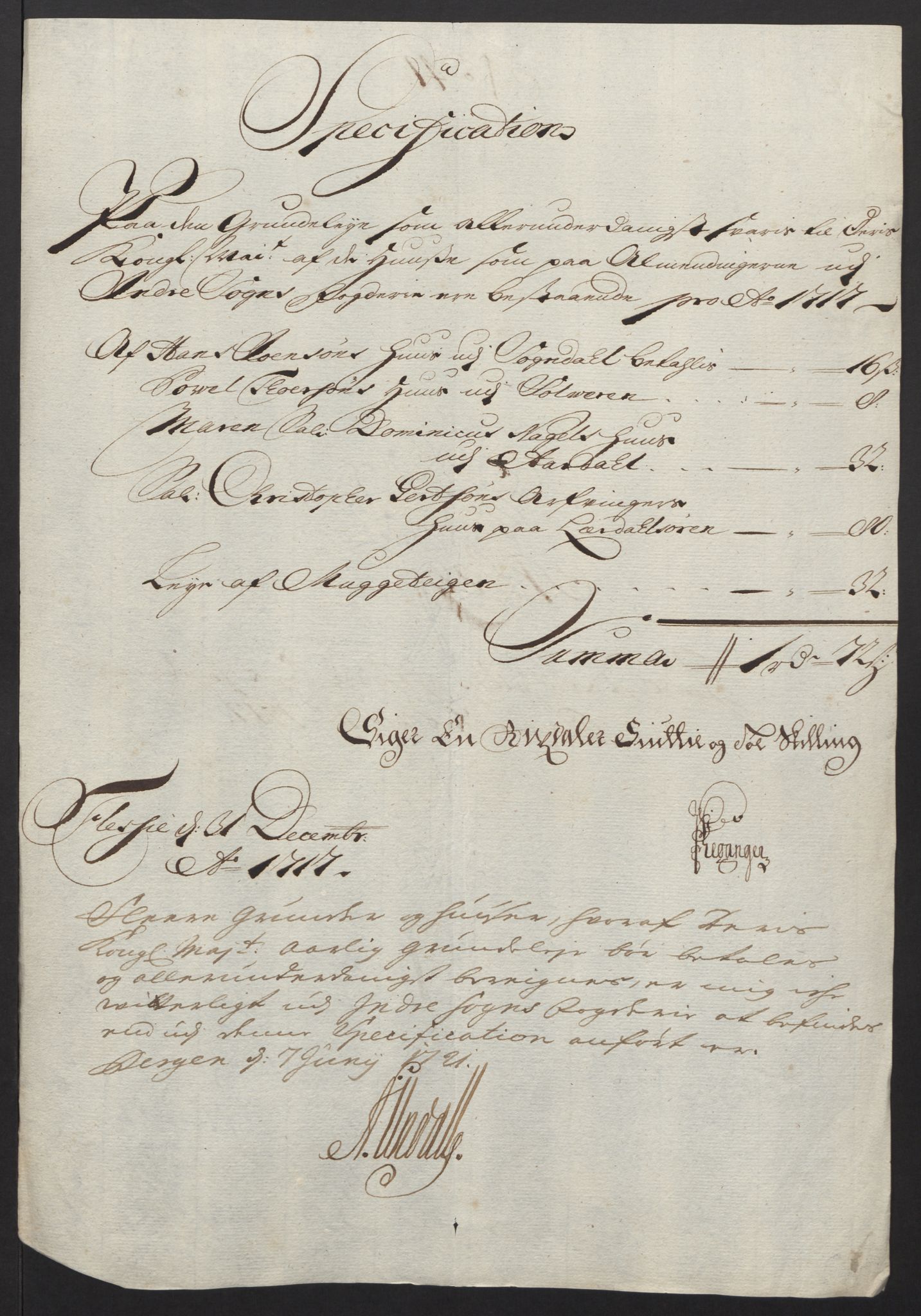 Rentekammeret inntil 1814, Reviderte regnskaper, Fogderegnskap, RA/EA-4092/R52/L3321: Fogderegnskap Sogn, 1717-1718, p. 130