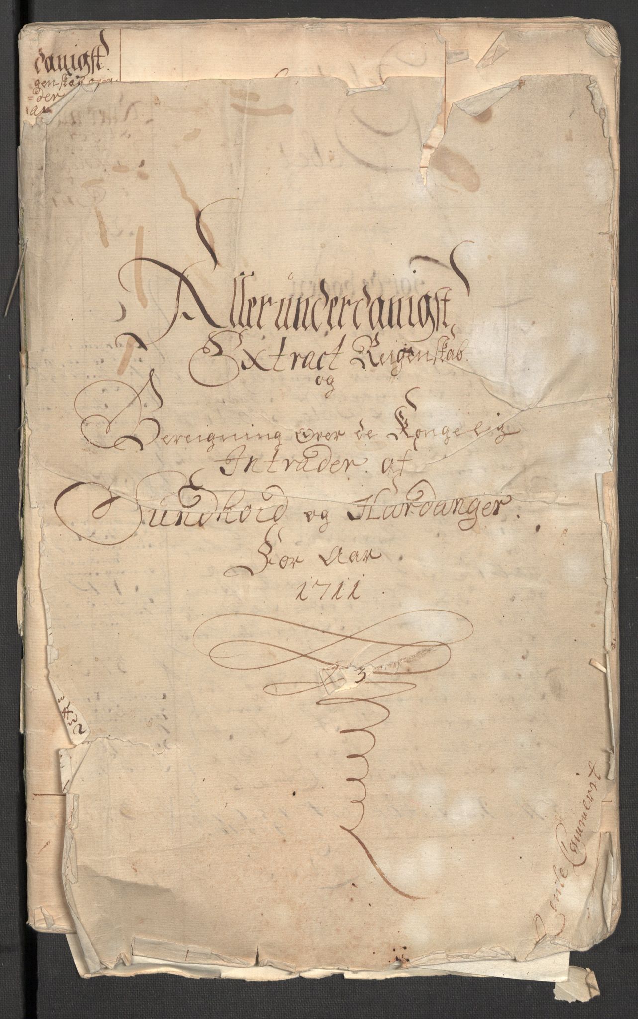 Rentekammeret inntil 1814, Reviderte regnskaper, Fogderegnskap, RA/EA-4092/R48/L2987: Fogderegnskap Sunnhordland og Hardanger, 1711, p. 4