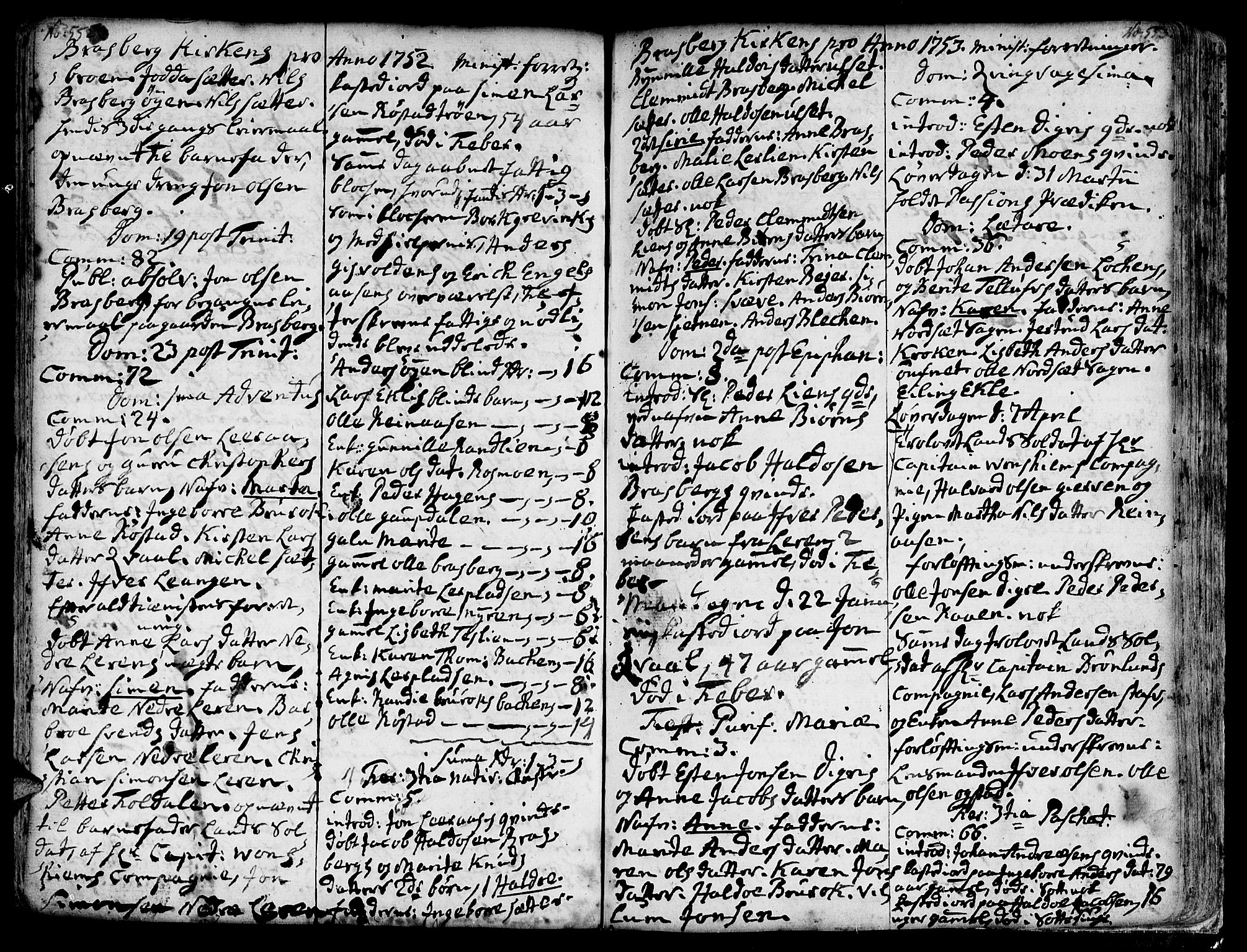 Ministerialprotokoller, klokkerbøker og fødselsregistre - Sør-Trøndelag, SAT/A-1456/606/L0278: Parish register (official) no. 606A01 /4, 1727-1780, p. 552-553
