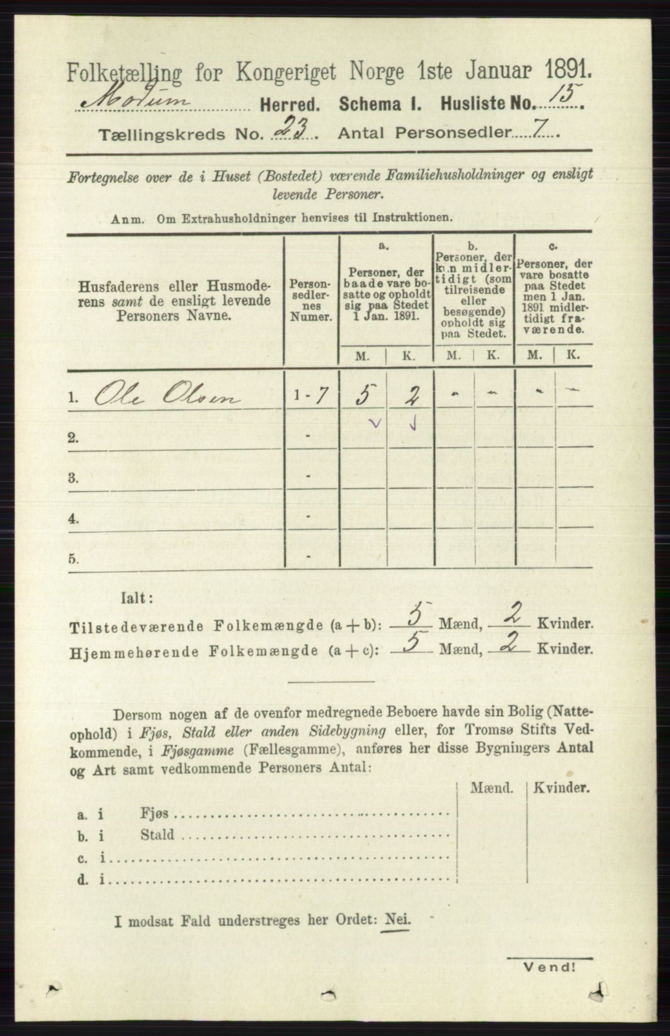 RA, 1891 census for 0623 Modum, 1891, p. 8682