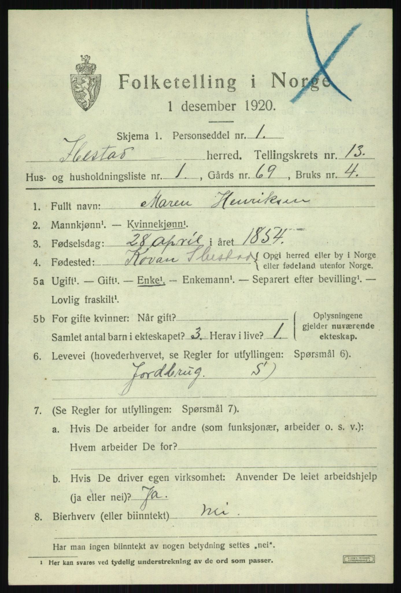 SATØ, 1920 census for Ibestad, 1920, p. 6764