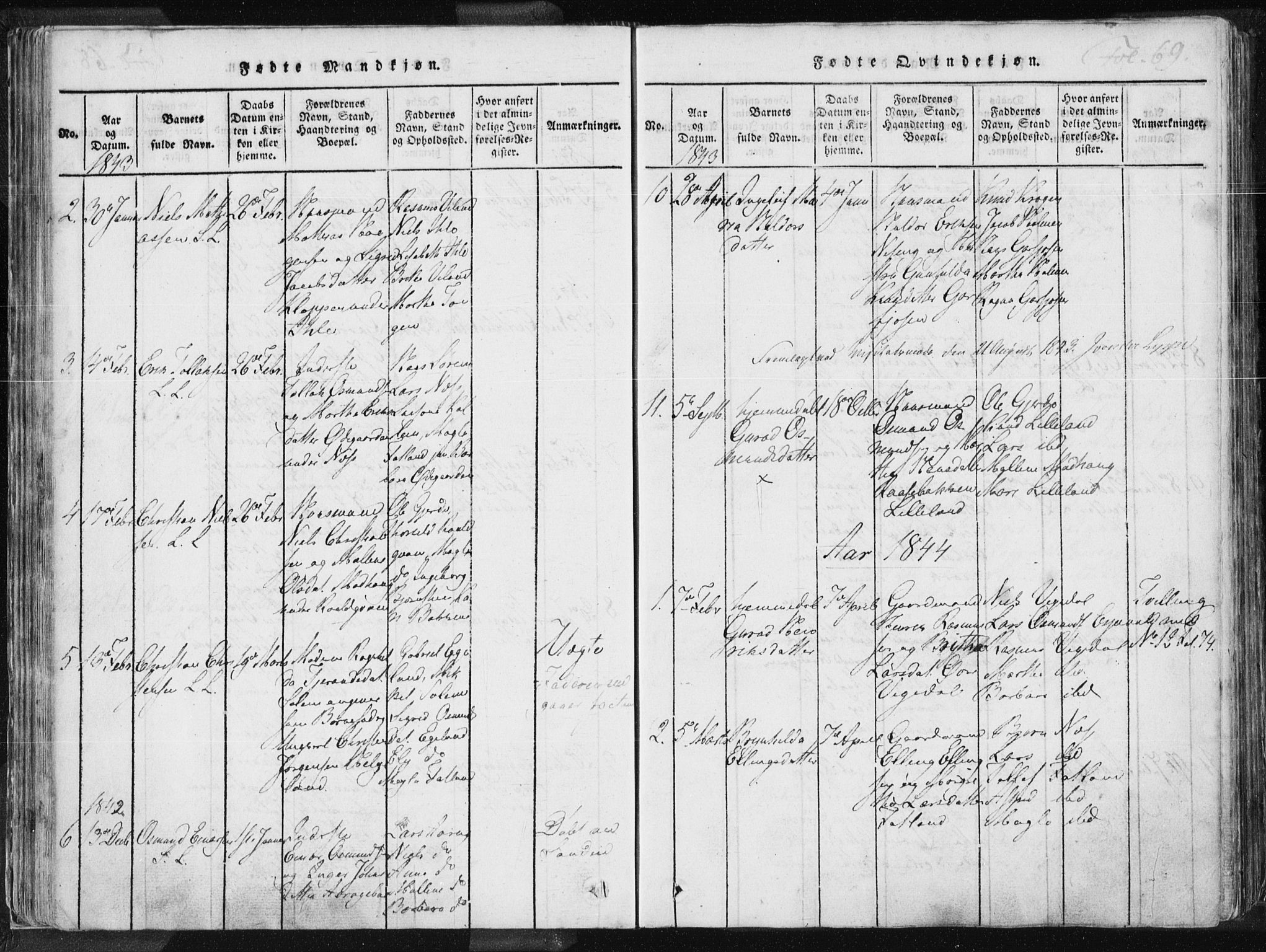 Vikedal sokneprestkontor, SAST/A-101840/01/IV: Parish register (official) no. A 3, 1817-1850, p. 69