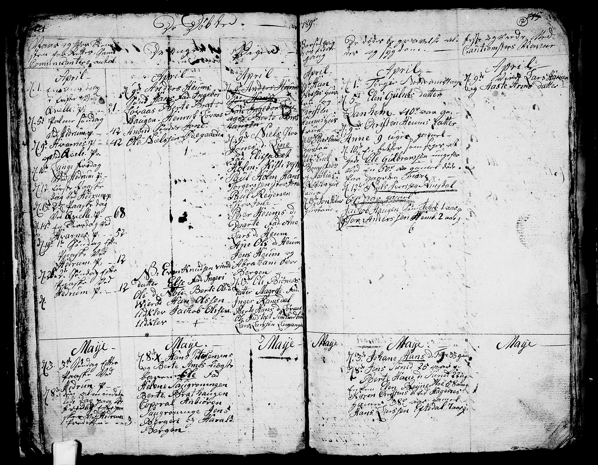 Hedrum kirkebøker, AV/SAKO-A-344/G/Ga/L0001: Parish register (copy) no. I 1, 1787-1802, p. 17