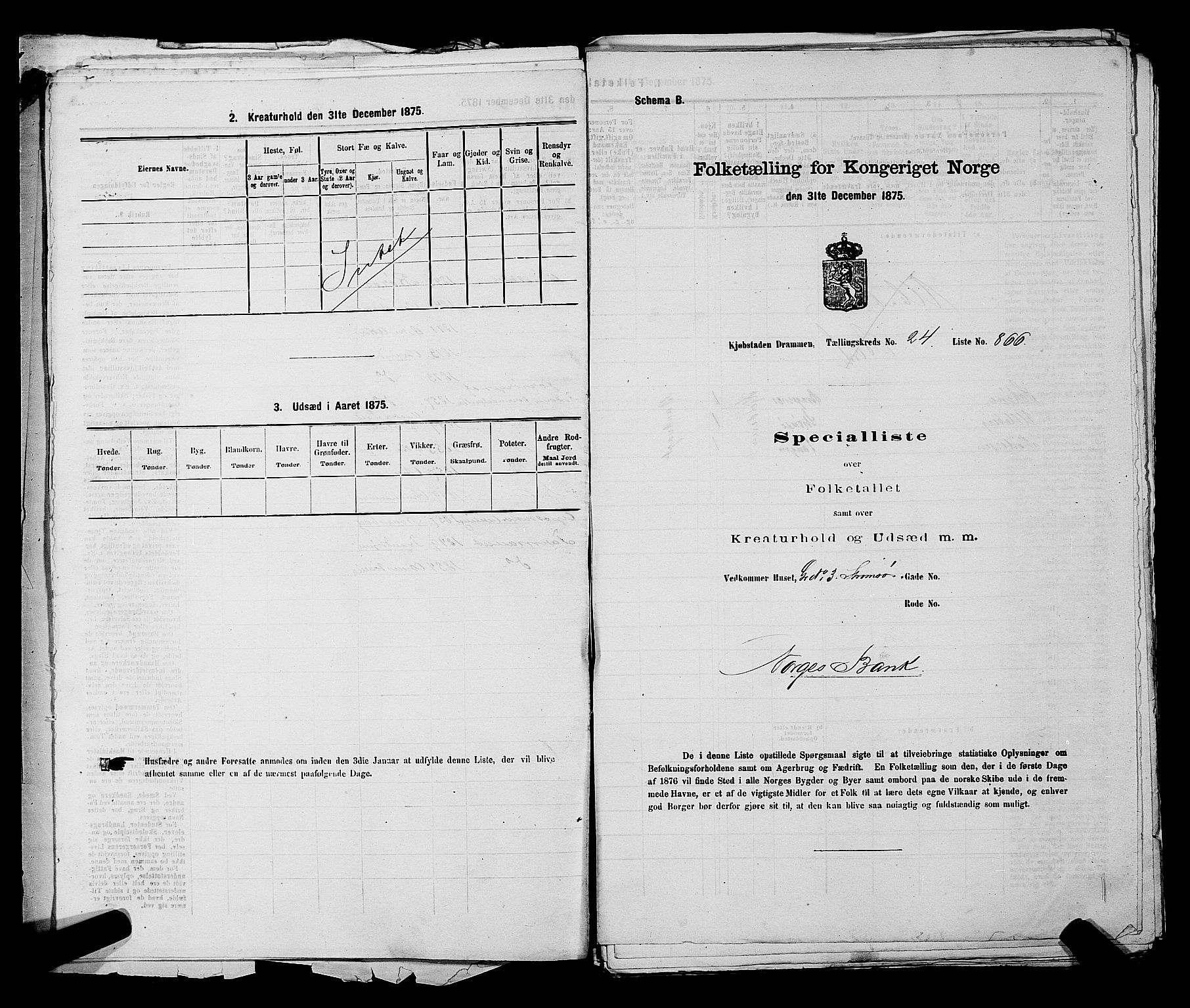 SAKO, 1875 census for 0602 Drammen, 1875, p. 2379