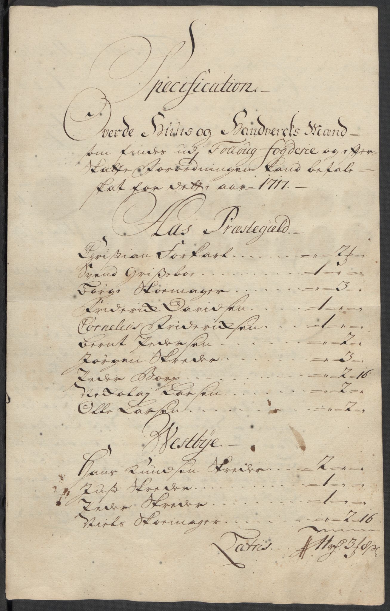 Rentekammeret inntil 1814, Reviderte regnskaper, Fogderegnskap, RA/EA-4092/R10/L0455: Fogderegnskap Aker og Follo, 1717, p. 174