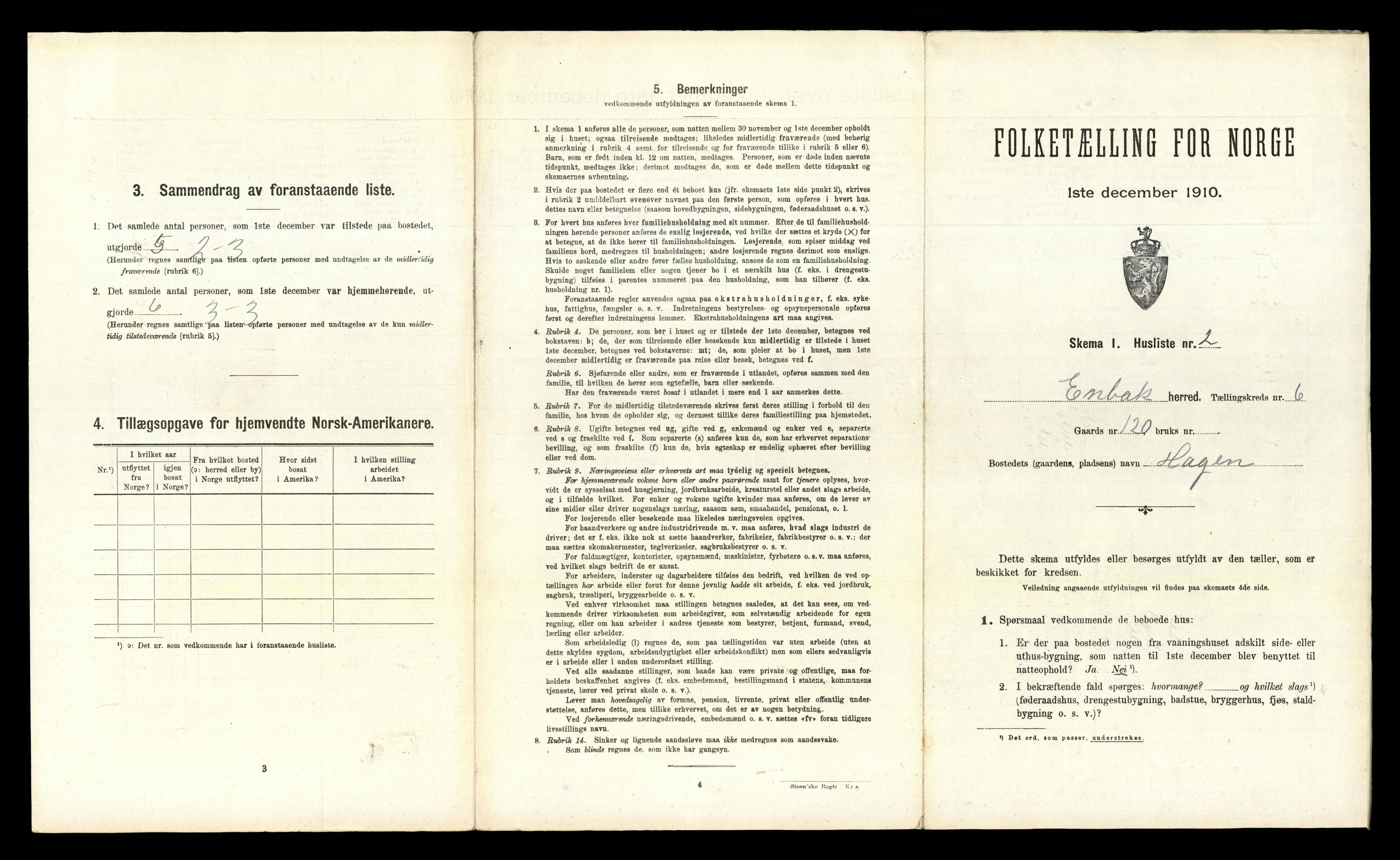 RA, 1910 census for Enebakk, 1910, p. 829