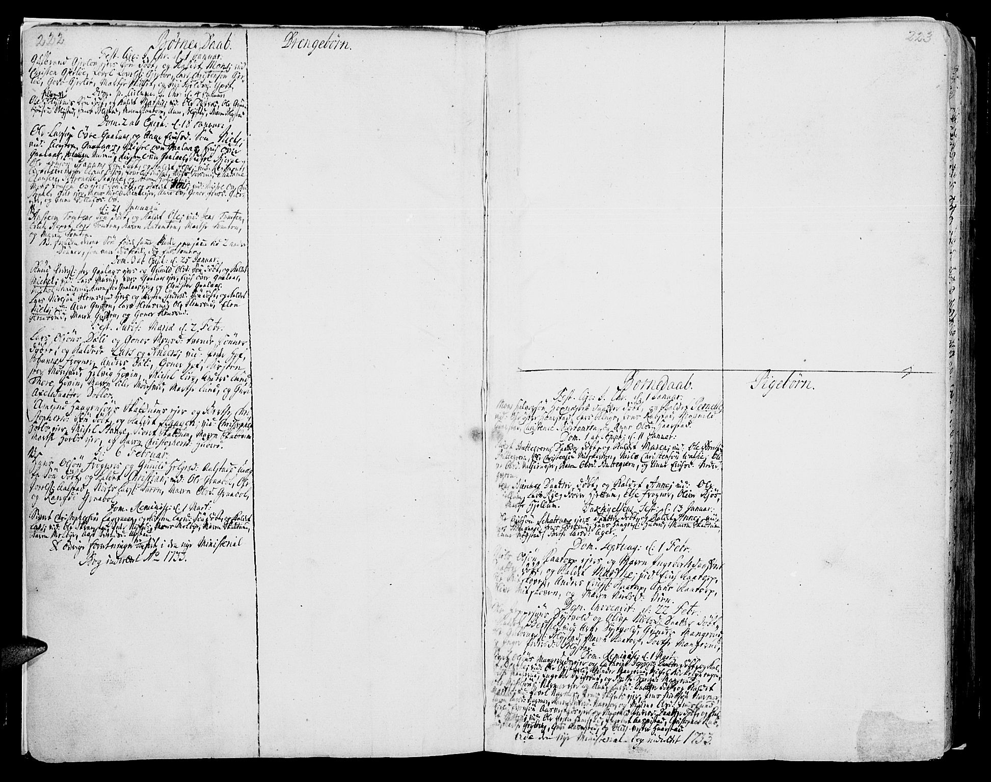 Vang prestekontor, Hedmark, SAH/PREST-008/H/Ha/Haa/L0002A: Parish register (official) no. 2A, 1713-1733, p. 222-223