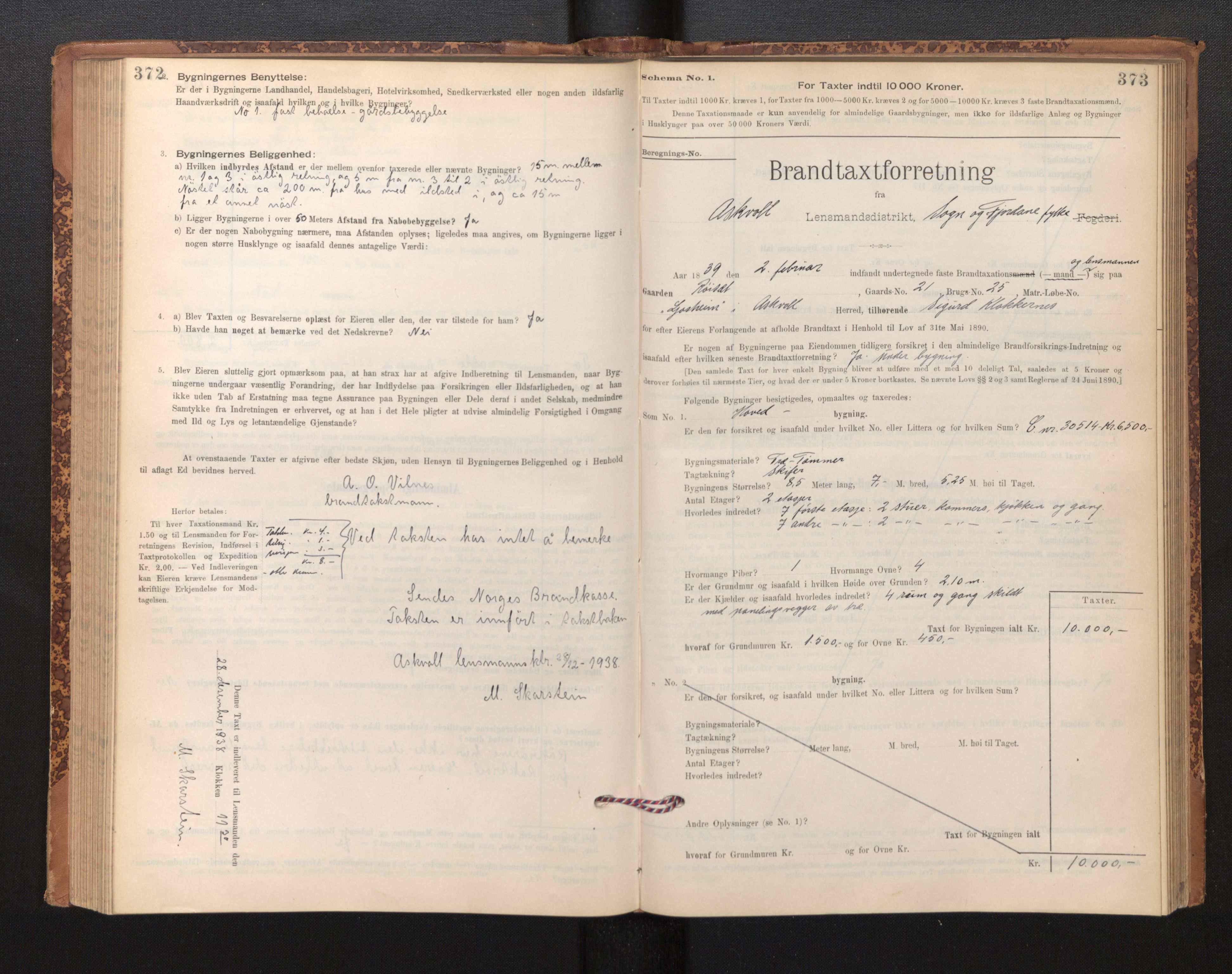 Lensmannen i Askvoll, SAB/A-26301/0012/L0004: Branntakstprotokoll, skjematakst og liste over branntakstmenn, 1895-1932, p. 372-373