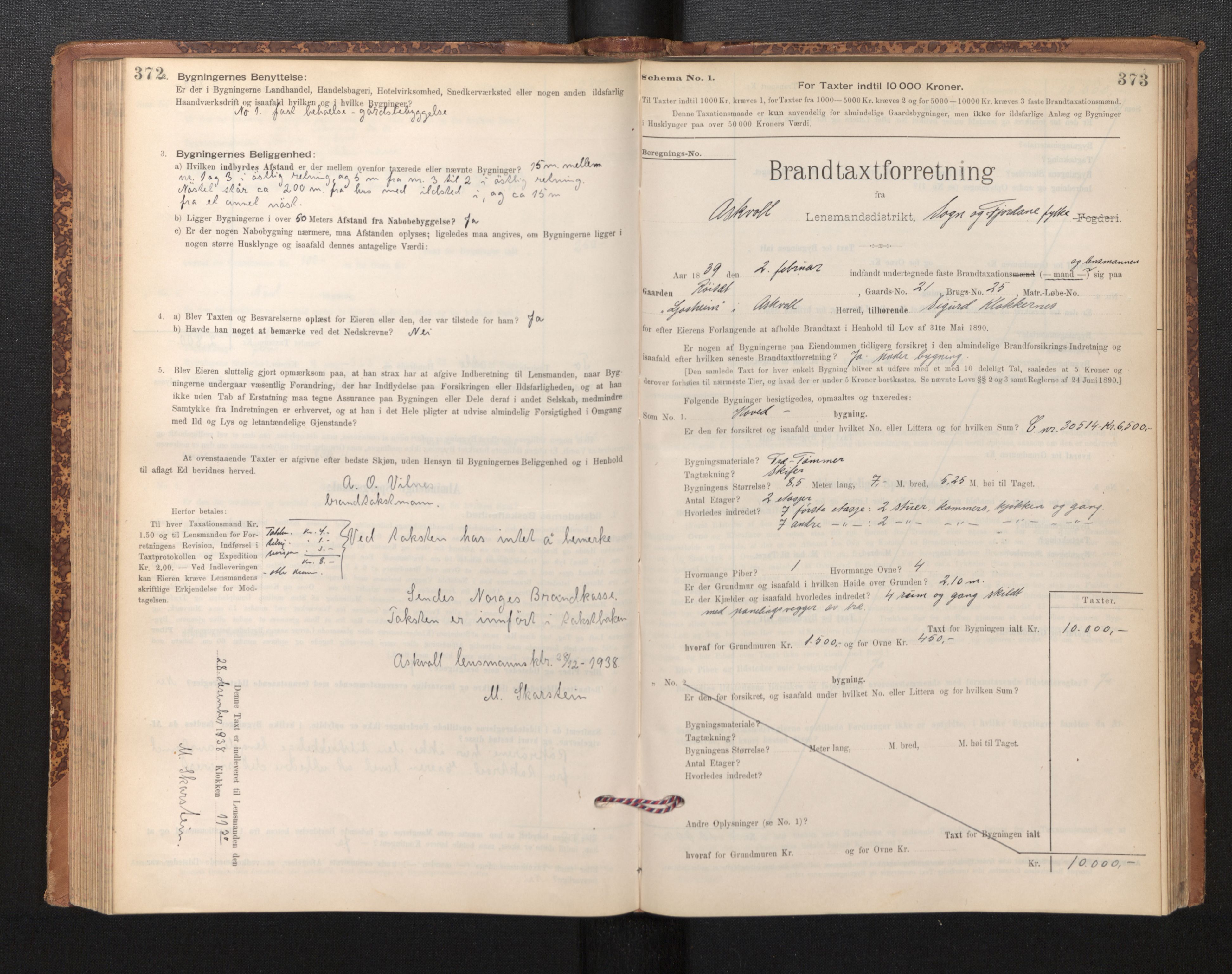 Lensmannen i Askvoll, AV/SAB-A-26301/0012/L0004: Branntakstprotokoll, skjematakst og liste over branntakstmenn, 1895-1932, p. 372-373