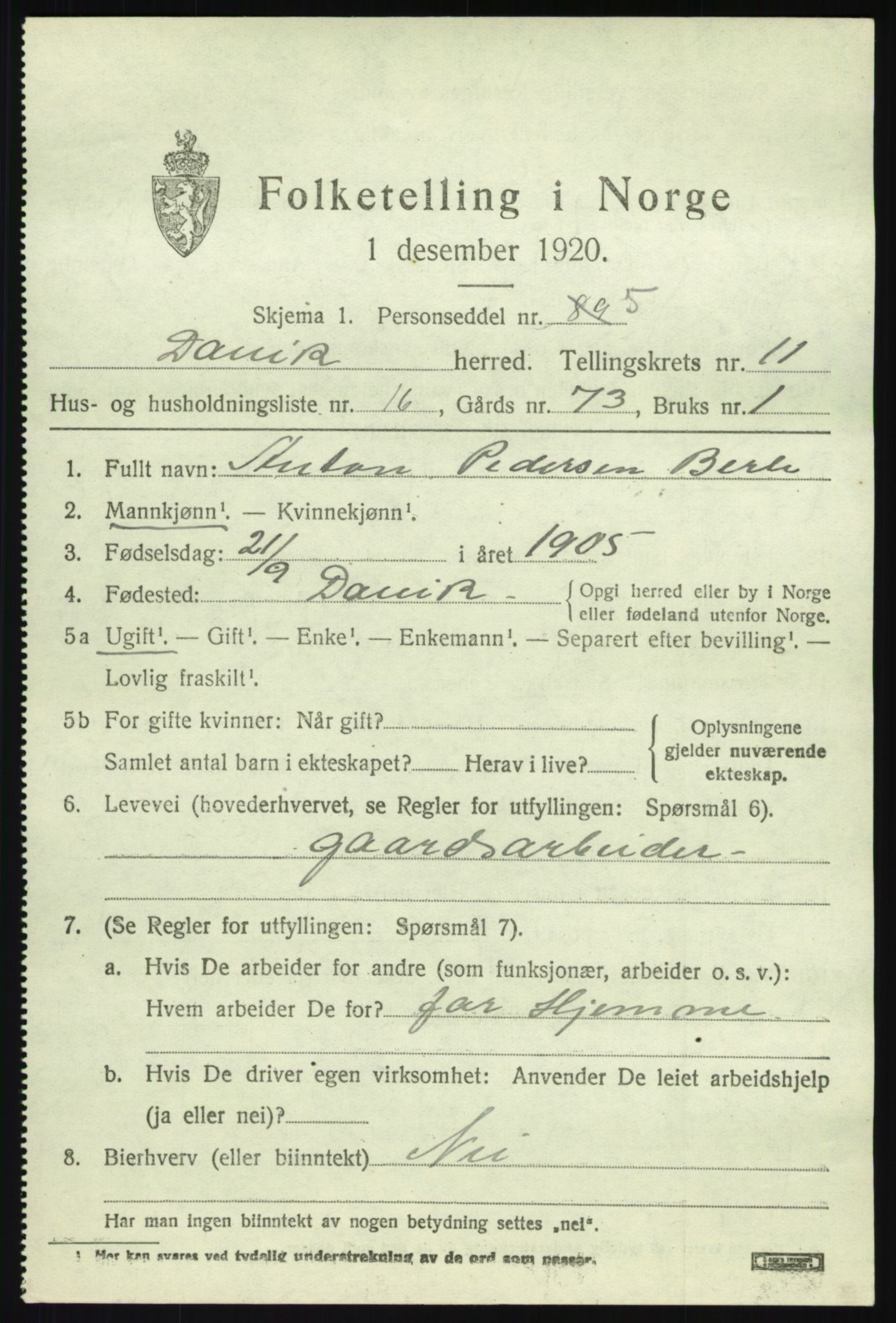 SAB, 1920 census for Davik, 1920, p. 5541