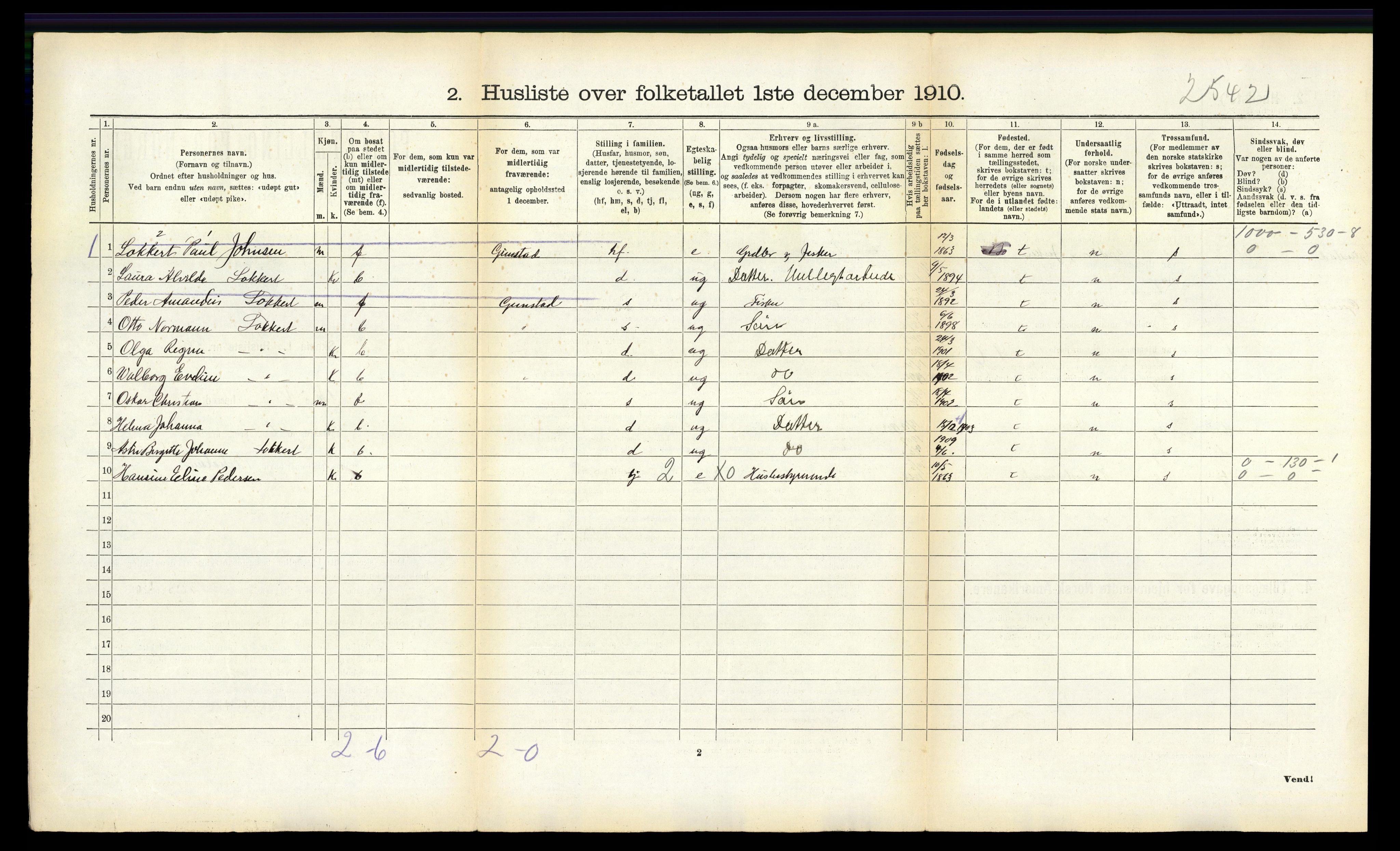 RA, 1910 census for Bø, 1910, p. 168