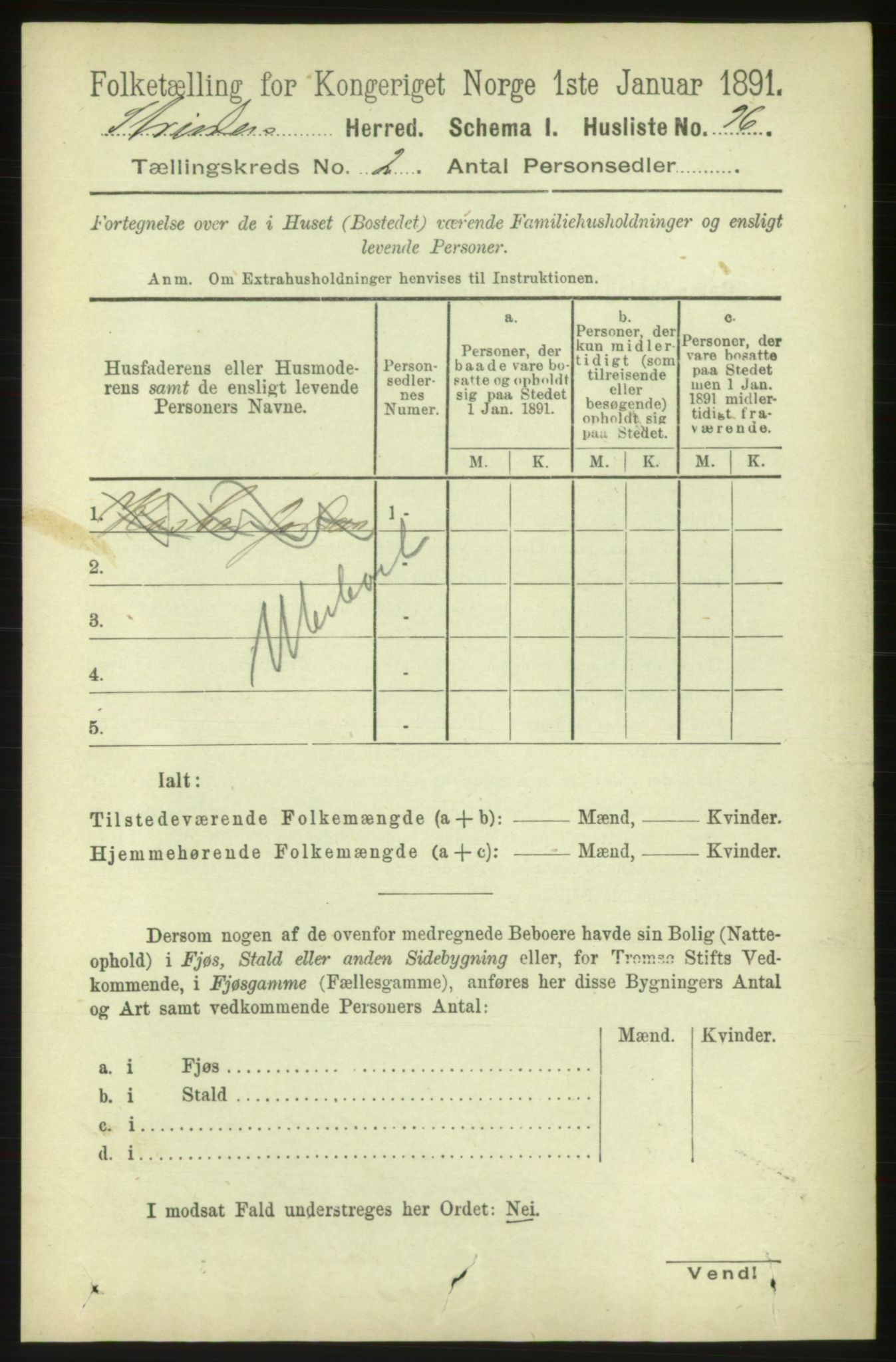 RA, 1891 census for 1660 Strinda, 1891, p. 785