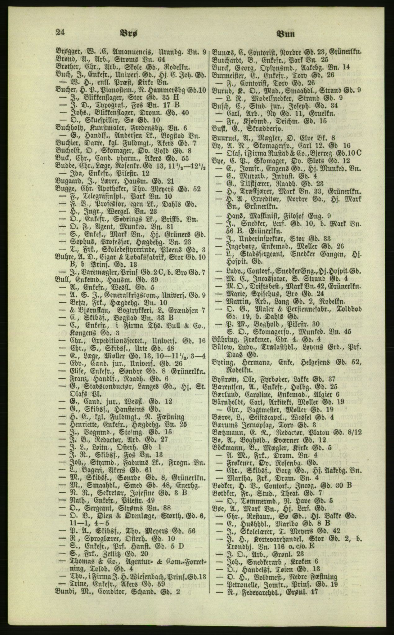 Kristiania/Oslo adressebok, PUBL/-, 1879, p. 24