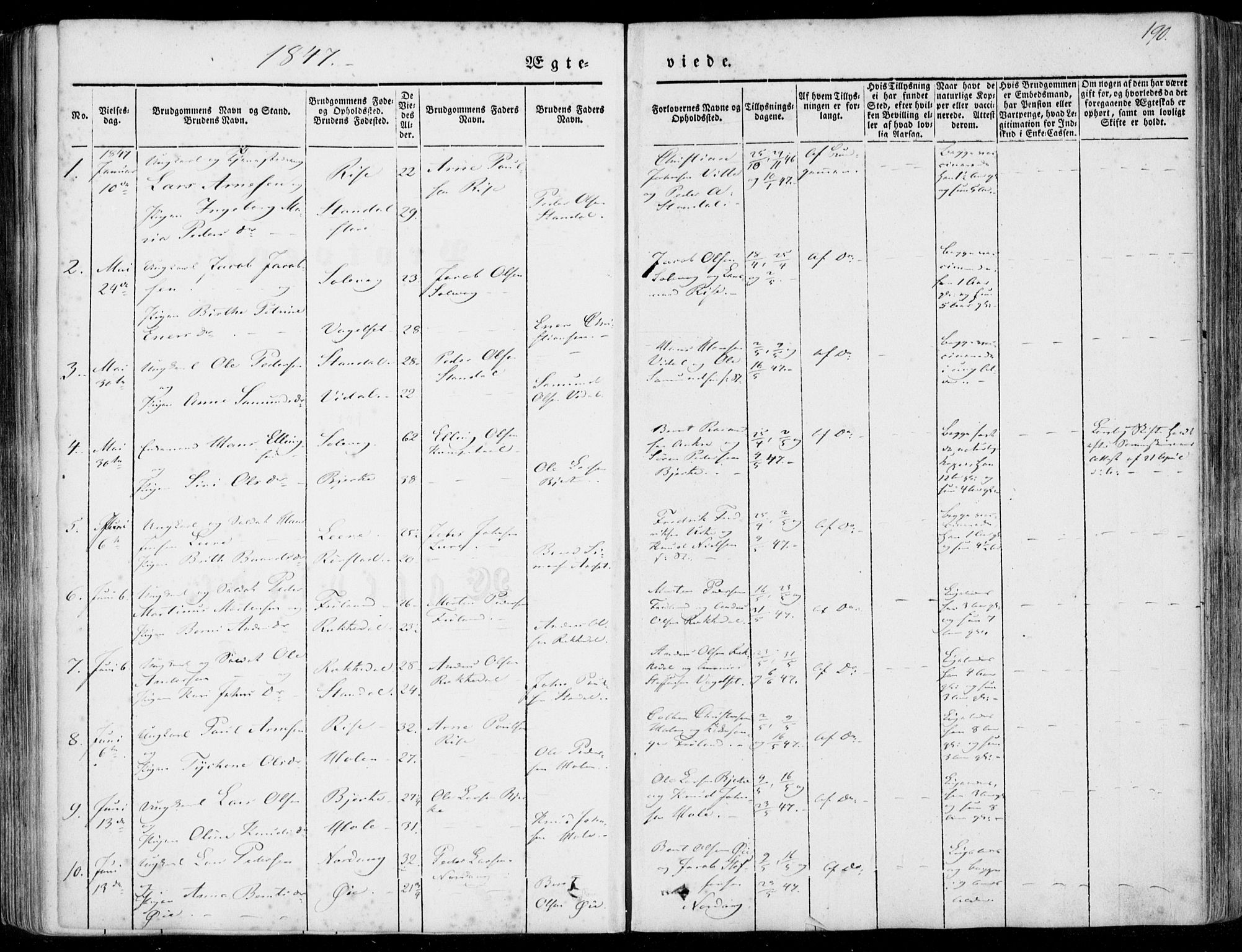 Ministerialprotokoller, klokkerbøker og fødselsregistre - Møre og Romsdal, AV/SAT-A-1454/515/L0209: Parish register (official) no. 515A05, 1847-1868, p. 190