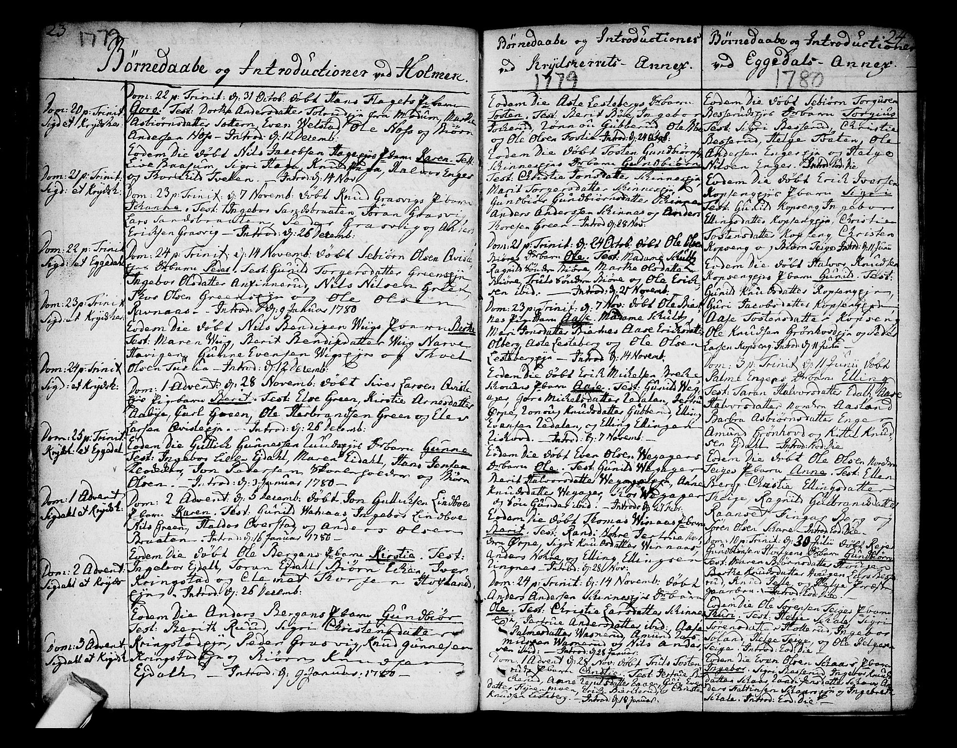 Sigdal kirkebøker, SAKO/A-245/F/Fa/L0002: Parish register (official) no. I 2, 1778-1792, p. 23-24