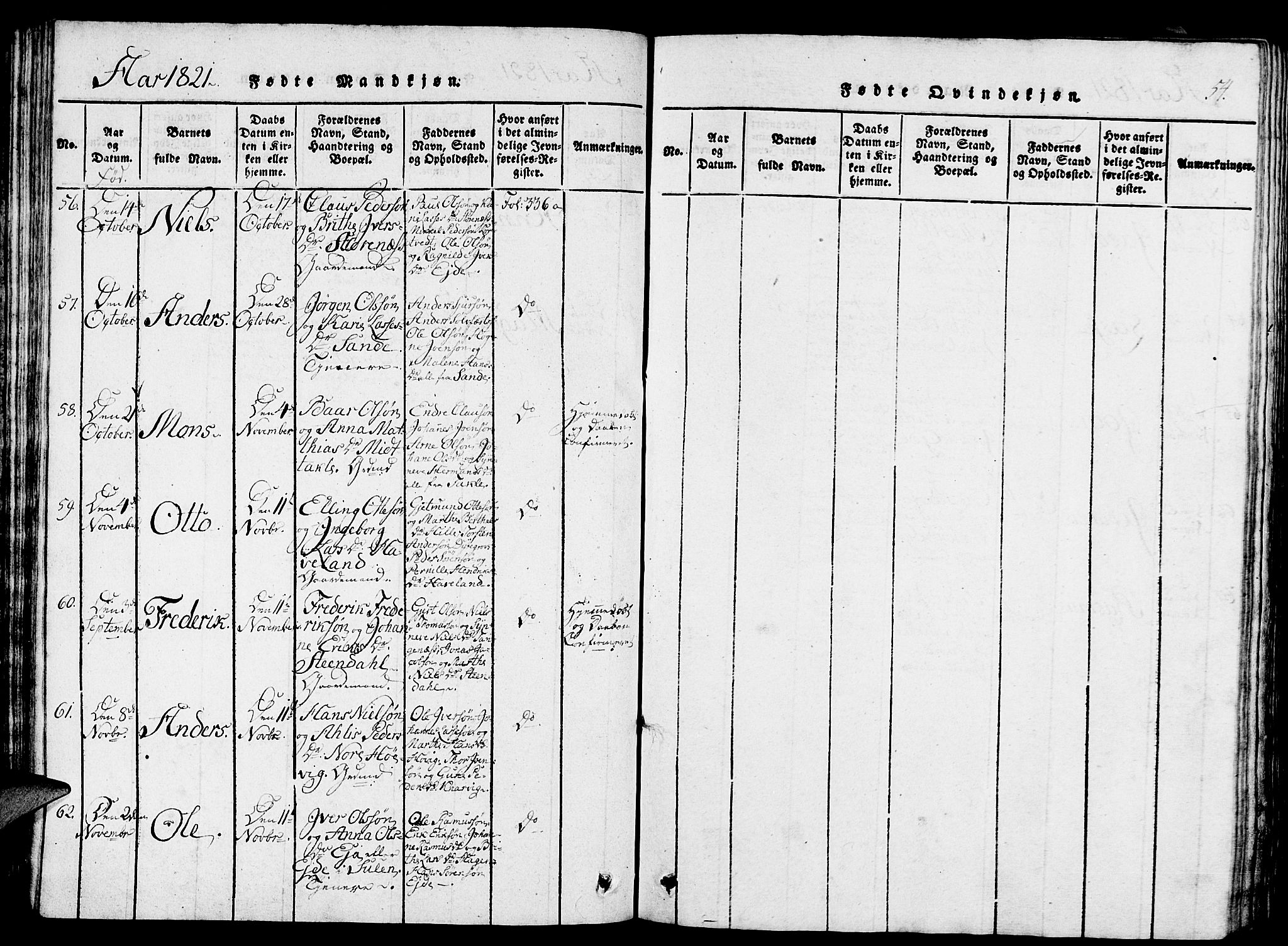 Gulen sokneprestembete, AV/SAB-A-80201/H/Haa/Haaa/L0018: Parish register (official) no. A 18, 1816-1825, p. 54