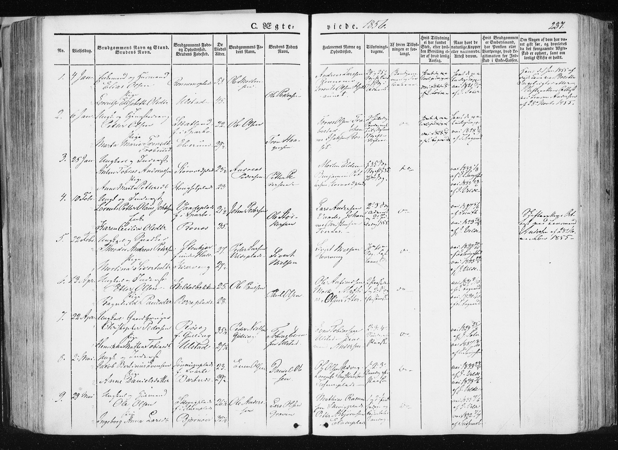 Ministerialprotokoller, klokkerbøker og fødselsregistre - Nord-Trøndelag, SAT/A-1458/741/L0393: Parish register (official) no. 741A07, 1849-1863, p. 237
