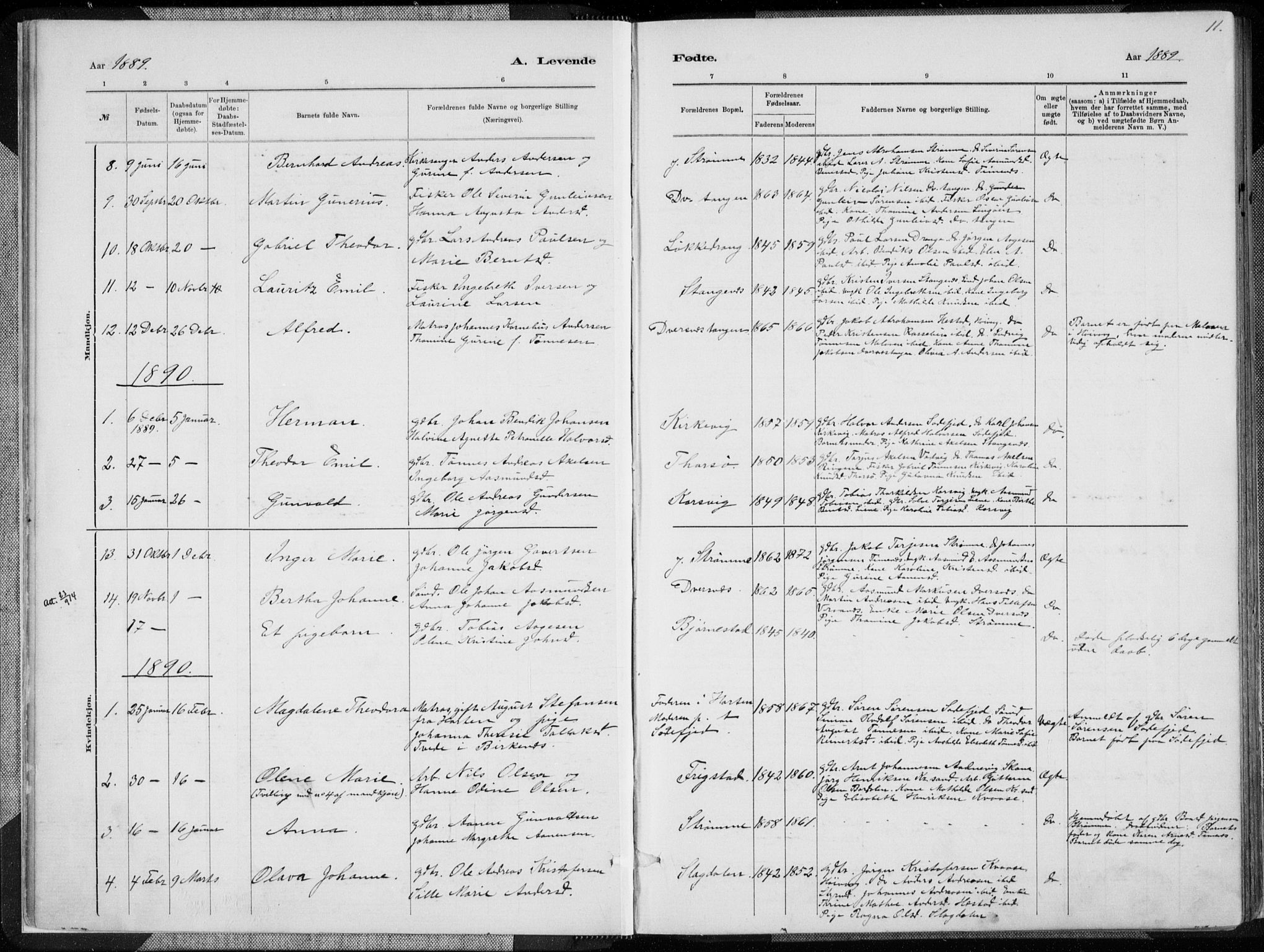 Oddernes sokneprestkontor, AV/SAK-1111-0033/F/Fa/Fab/L0002: Parish register (official) no. A 2, 1884-1903, p. 11