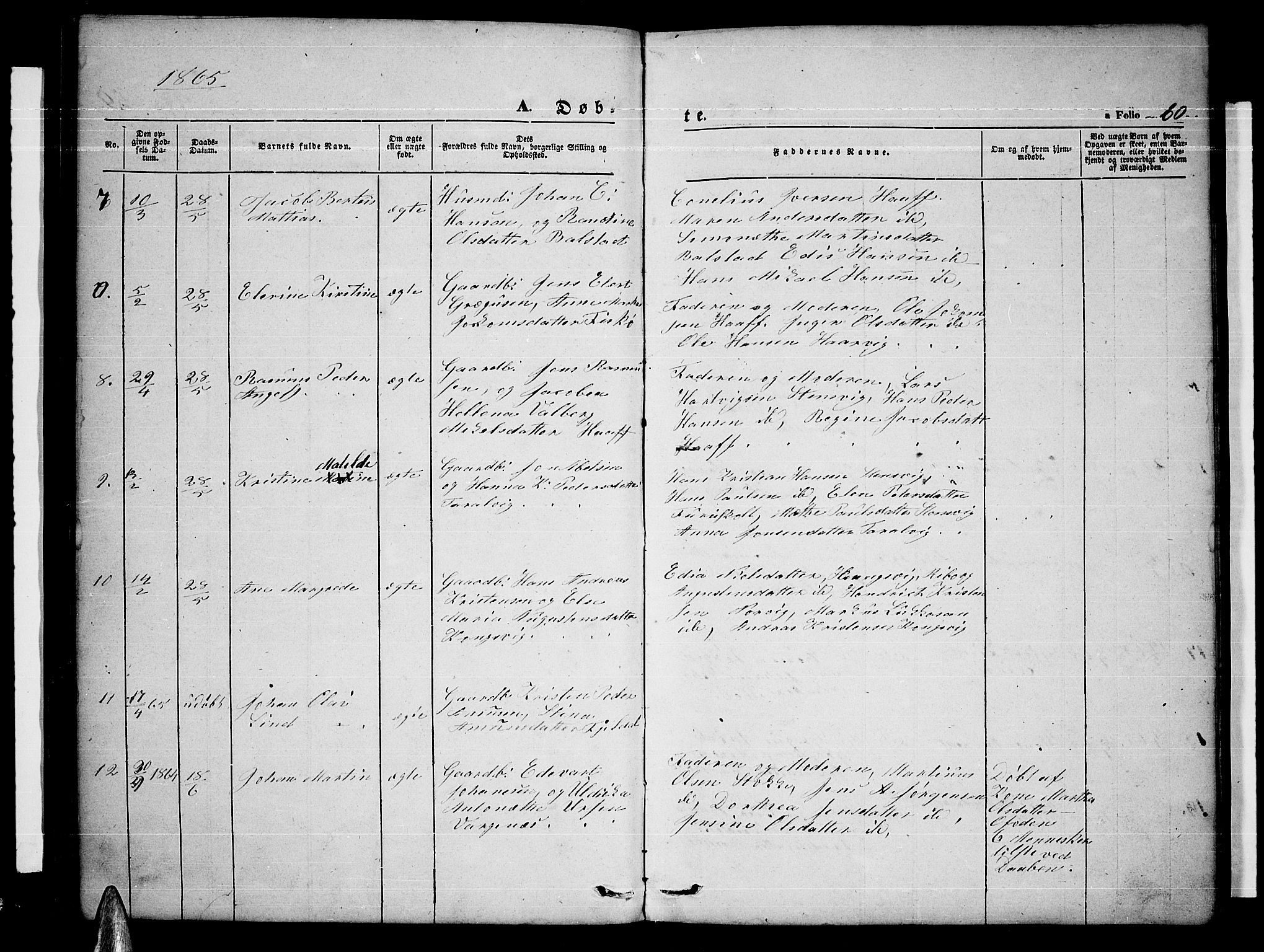 Ministerialprotokoller, klokkerbøker og fødselsregistre - Nordland, AV/SAT-A-1459/865/L0929: Parish register (copy) no. 865C01, 1840-1866, p. 60