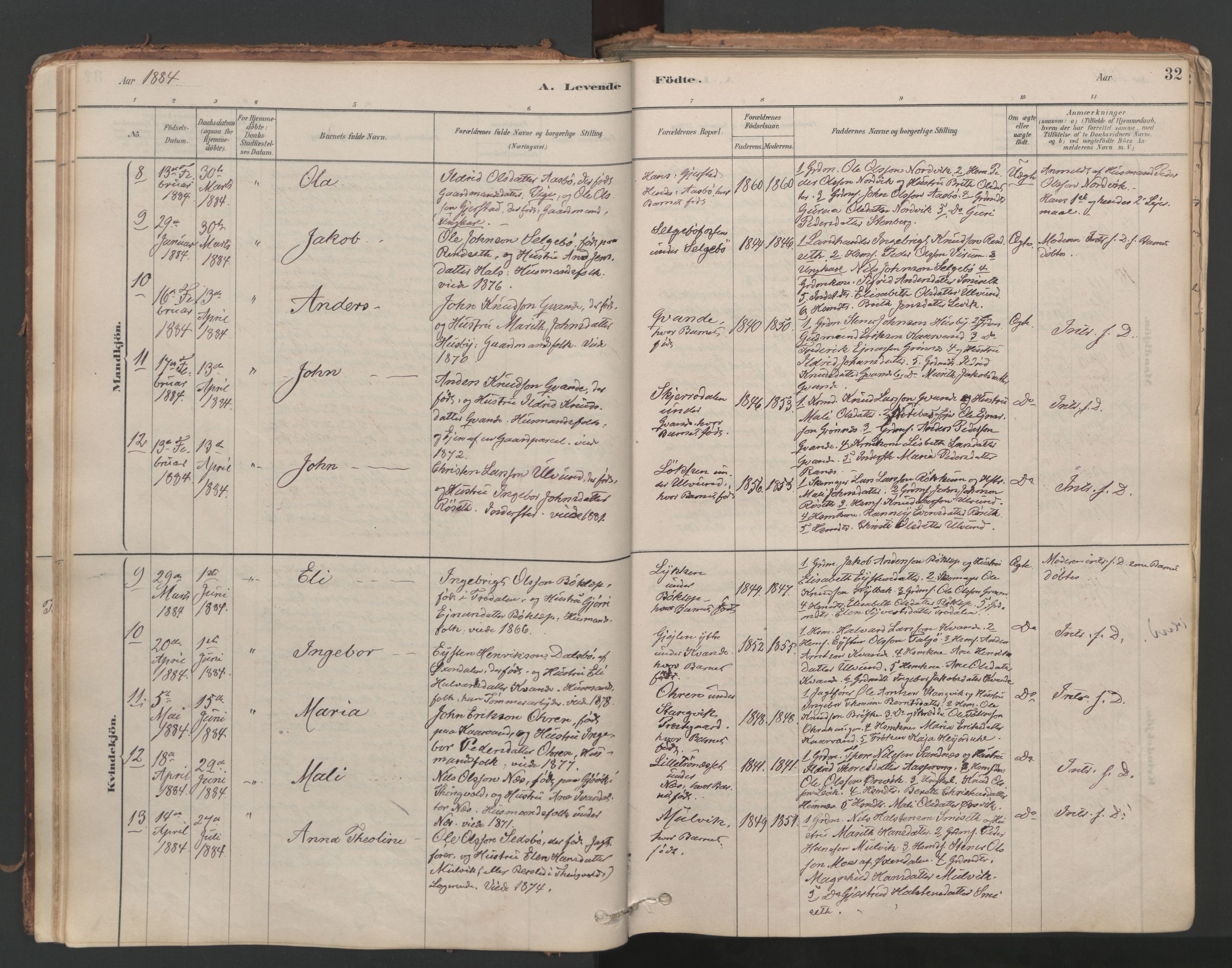 Ministerialprotokoller, klokkerbøker og fødselsregistre - Møre og Romsdal, AV/SAT-A-1454/592/L1029: Parish register (official) no. 592A07, 1879-1902, p. 32