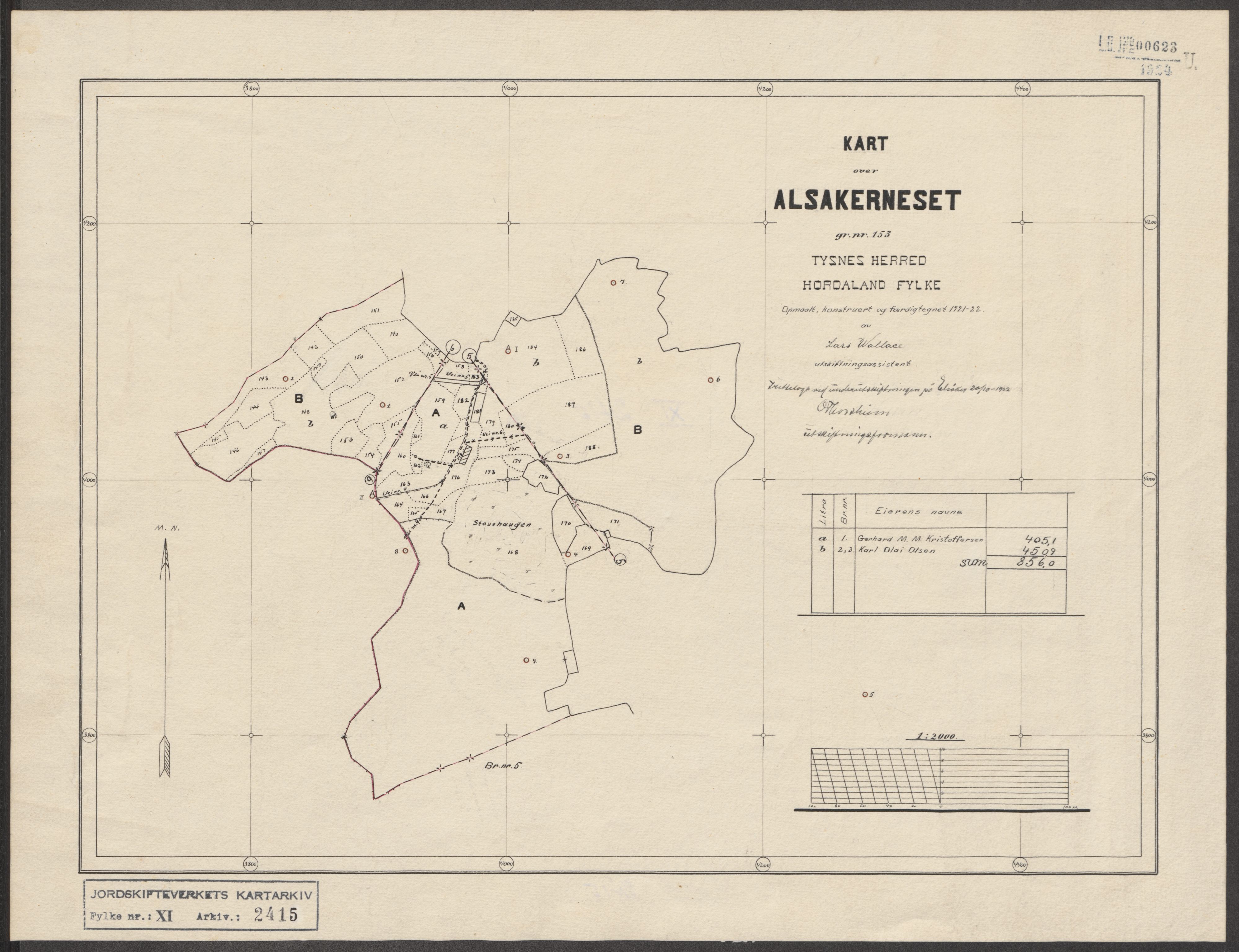 Jordskifteverkets kartarkiv, AV/RA-S-3929/T, 1859-1988, p. 2710