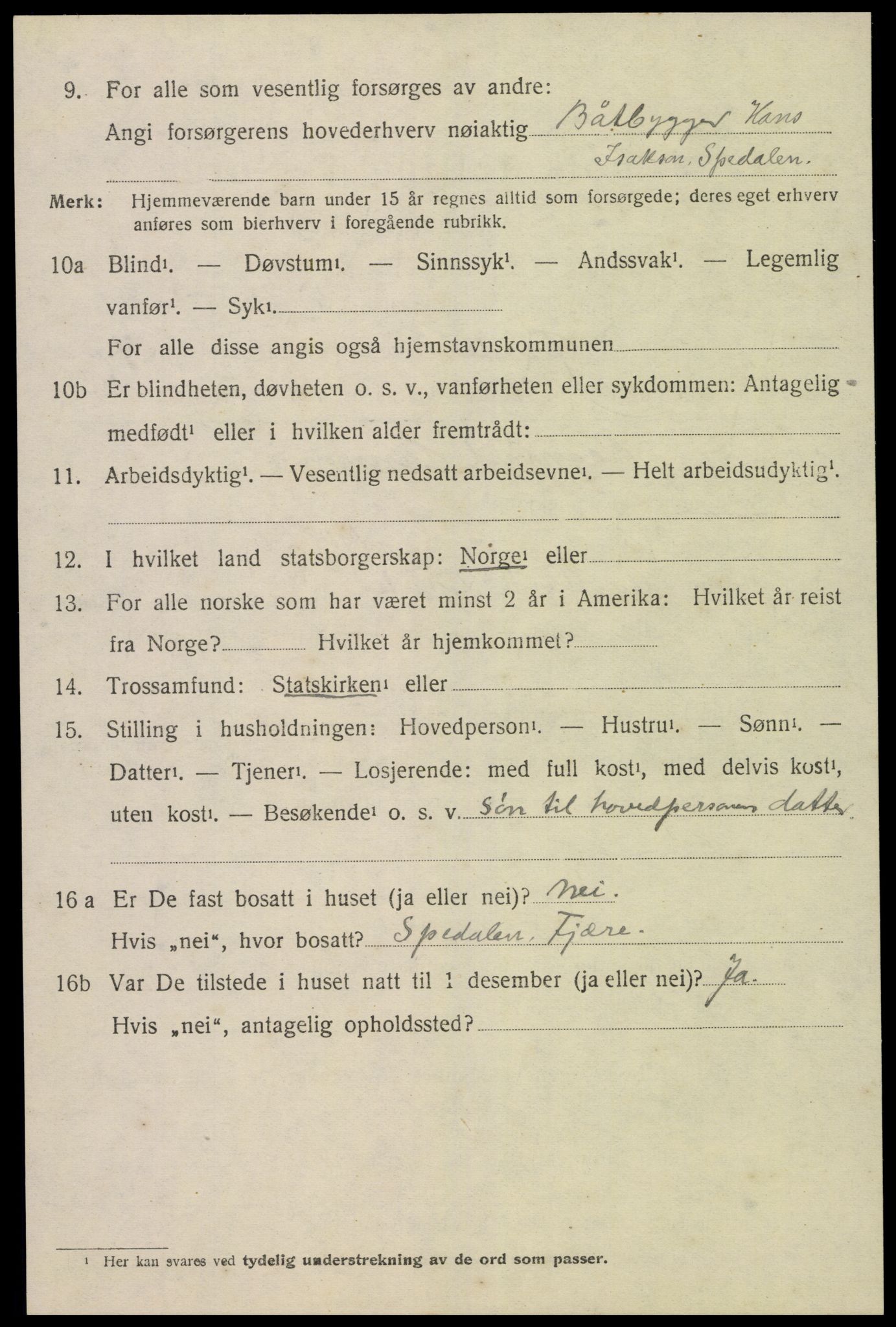 SAK, 1920 census for Øyestad, 1920, p. 3633