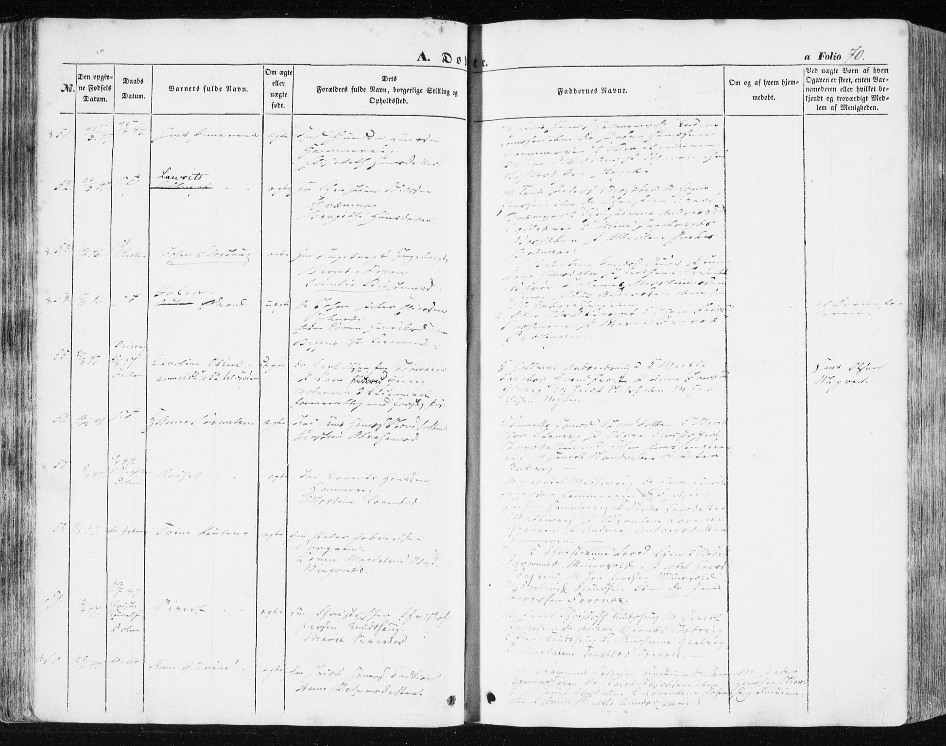 Ministerialprotokoller, klokkerbøker og fødselsregistre - Sør-Trøndelag, SAT/A-1456/634/L0529: Parish register (official) no. 634A05, 1843-1851, p. 70